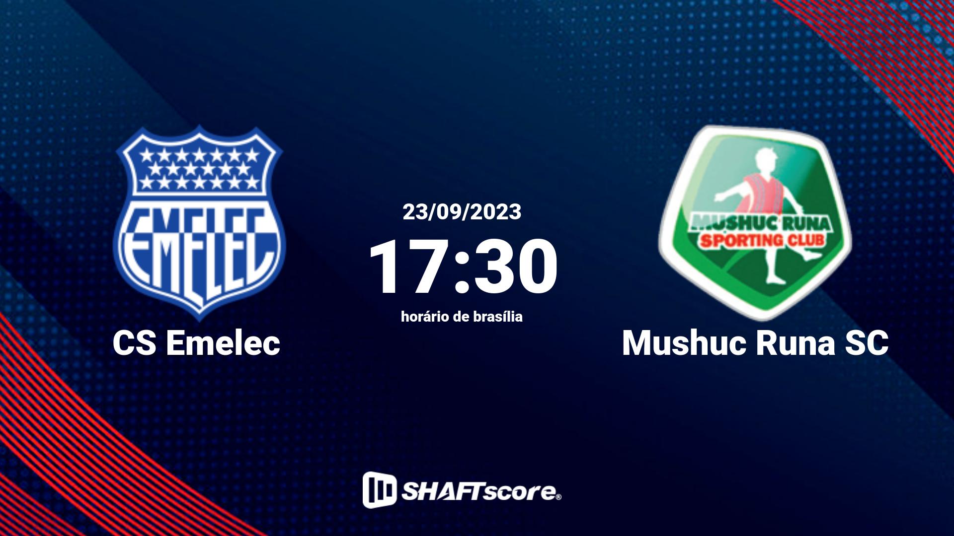 Estatísticas do jogo CS Emelec vs Mushuc Runa SC 23.09 17:30