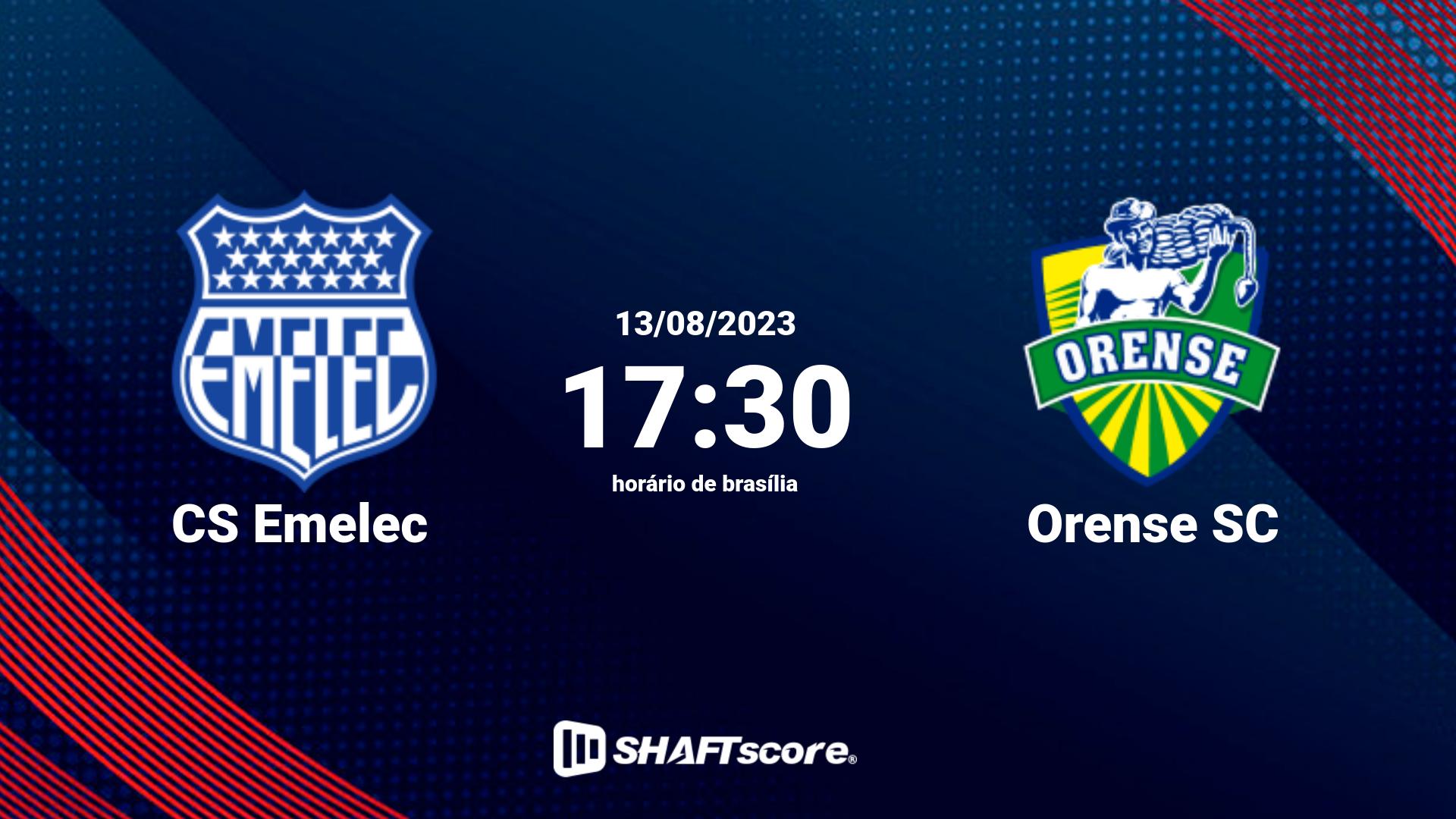 Estatísticas do jogo CS Emelec vs Orense SC 13.08 17:30