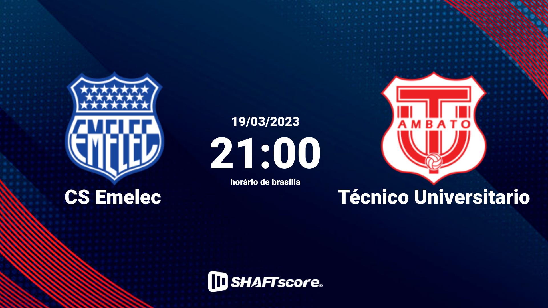 Estatísticas do jogo CS Emelec vs Técnico Universitario 19.03 21:00