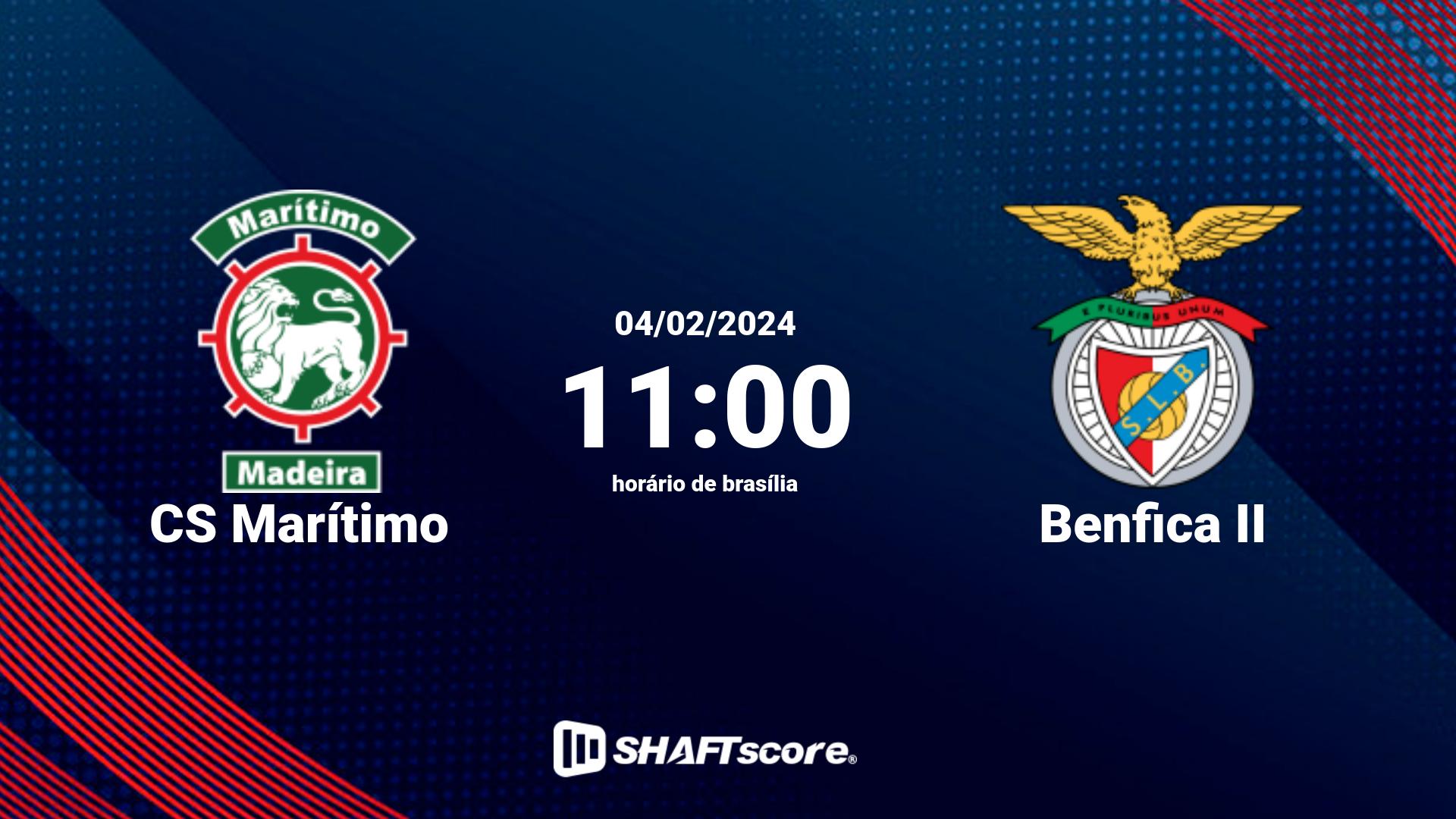 Estatísticas do jogo CS Marítimo vs Benfica II 04.02 11:00