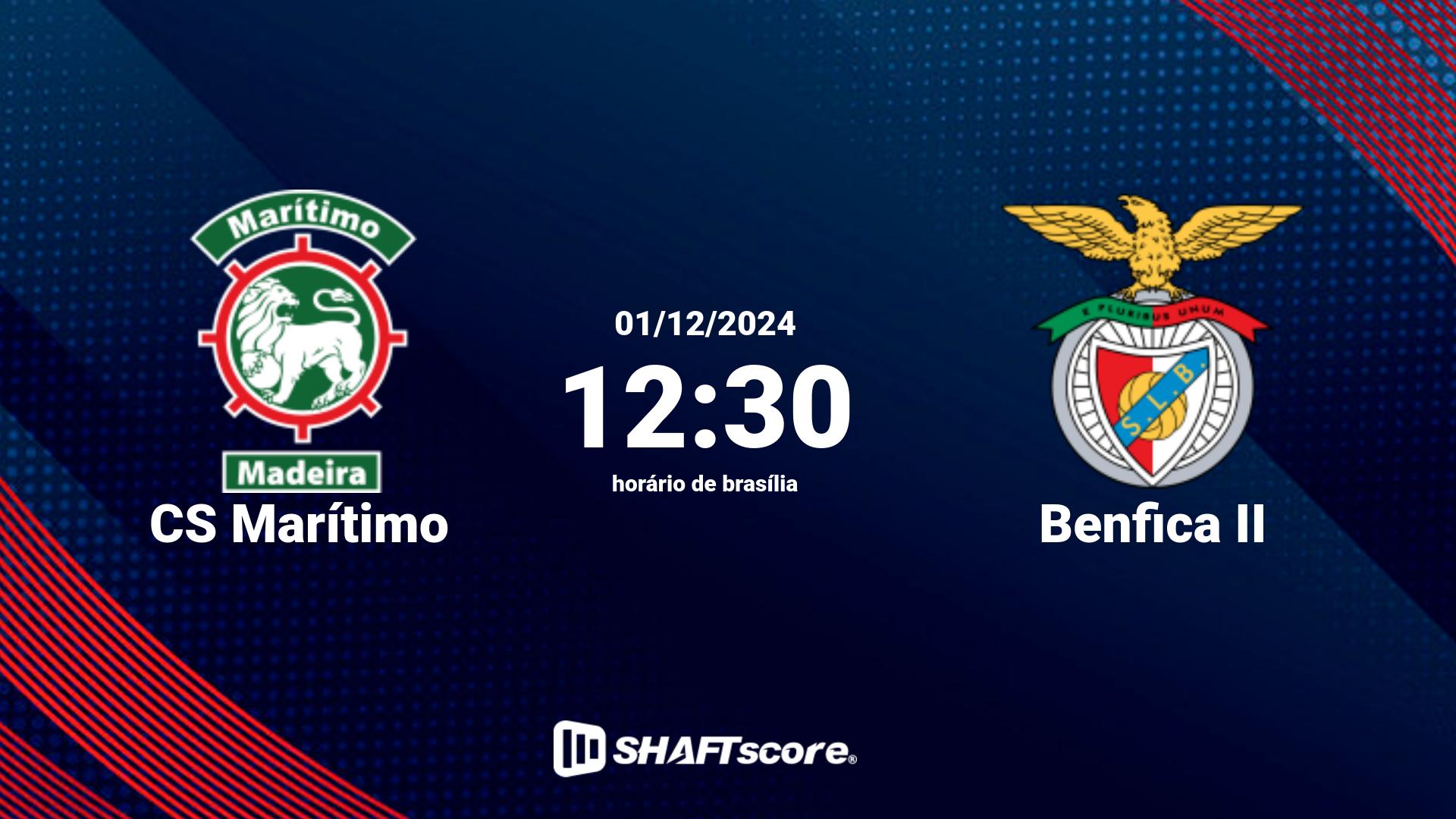 Estatísticas do jogo CS Marítimo vs Benfica II 01.12 12:30