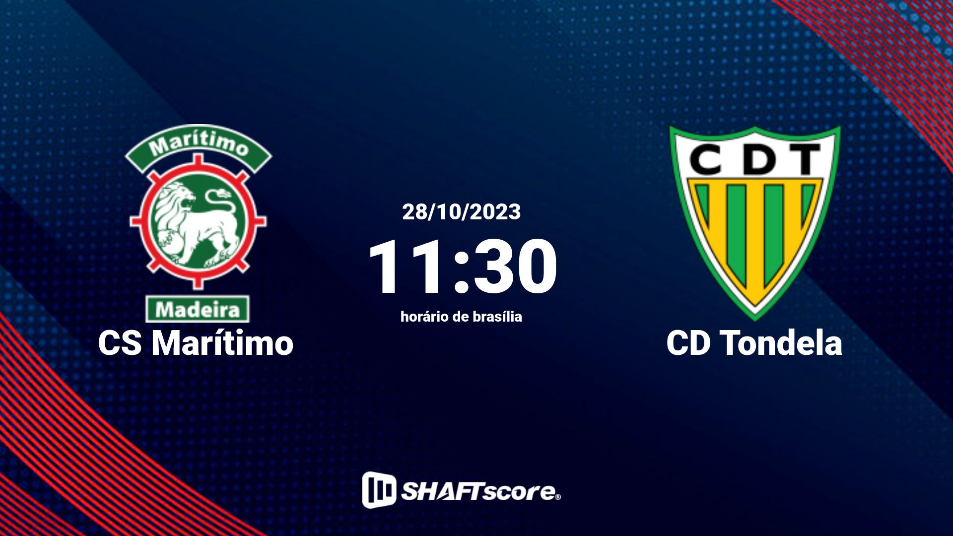 Estatísticas do jogo CS Marítimo vs CD Tondela 28.10 11:30