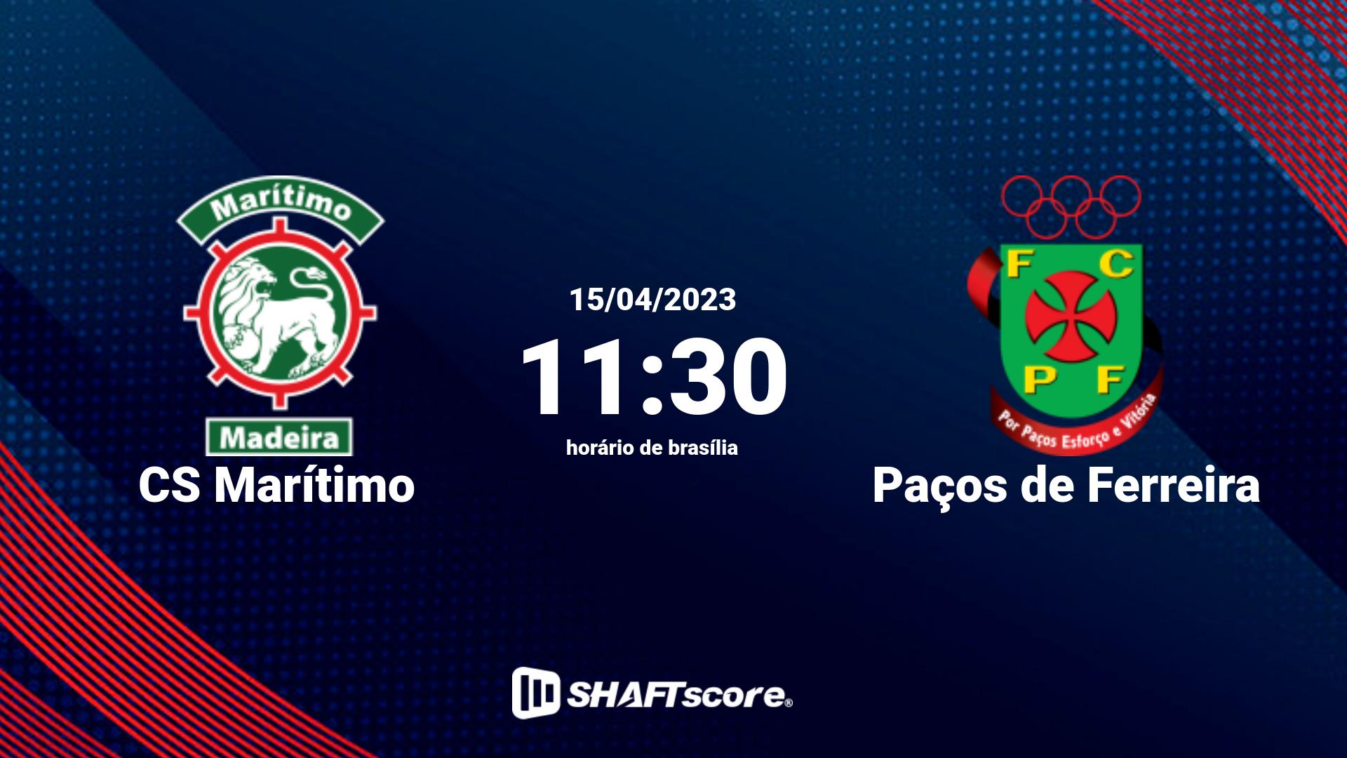 Estatísticas do jogo CS Marítimo vs Paços de Ferreira 15.04 11:30