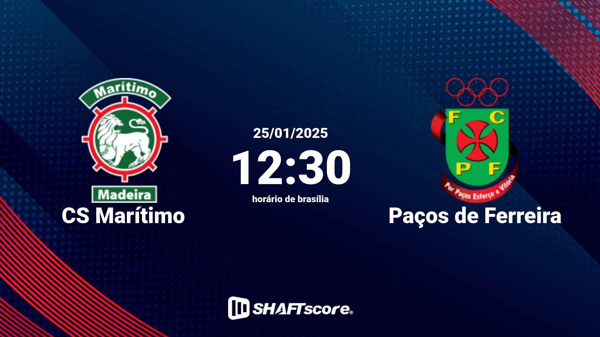 Estatísticas do jogo CS Marítimo vs Paços de Ferreira 25.01 12:30