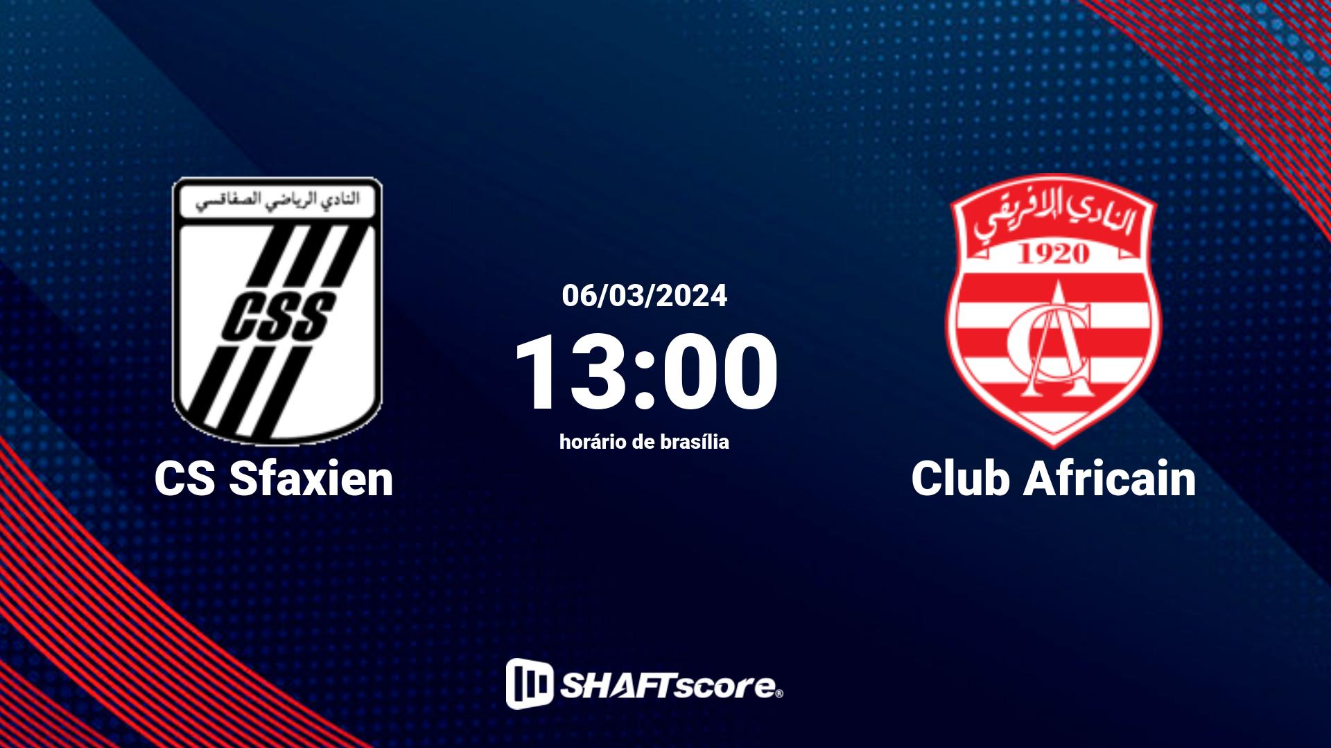 Estatísticas do jogo CS Sfaxien vs Club Africain 06.03 13:00