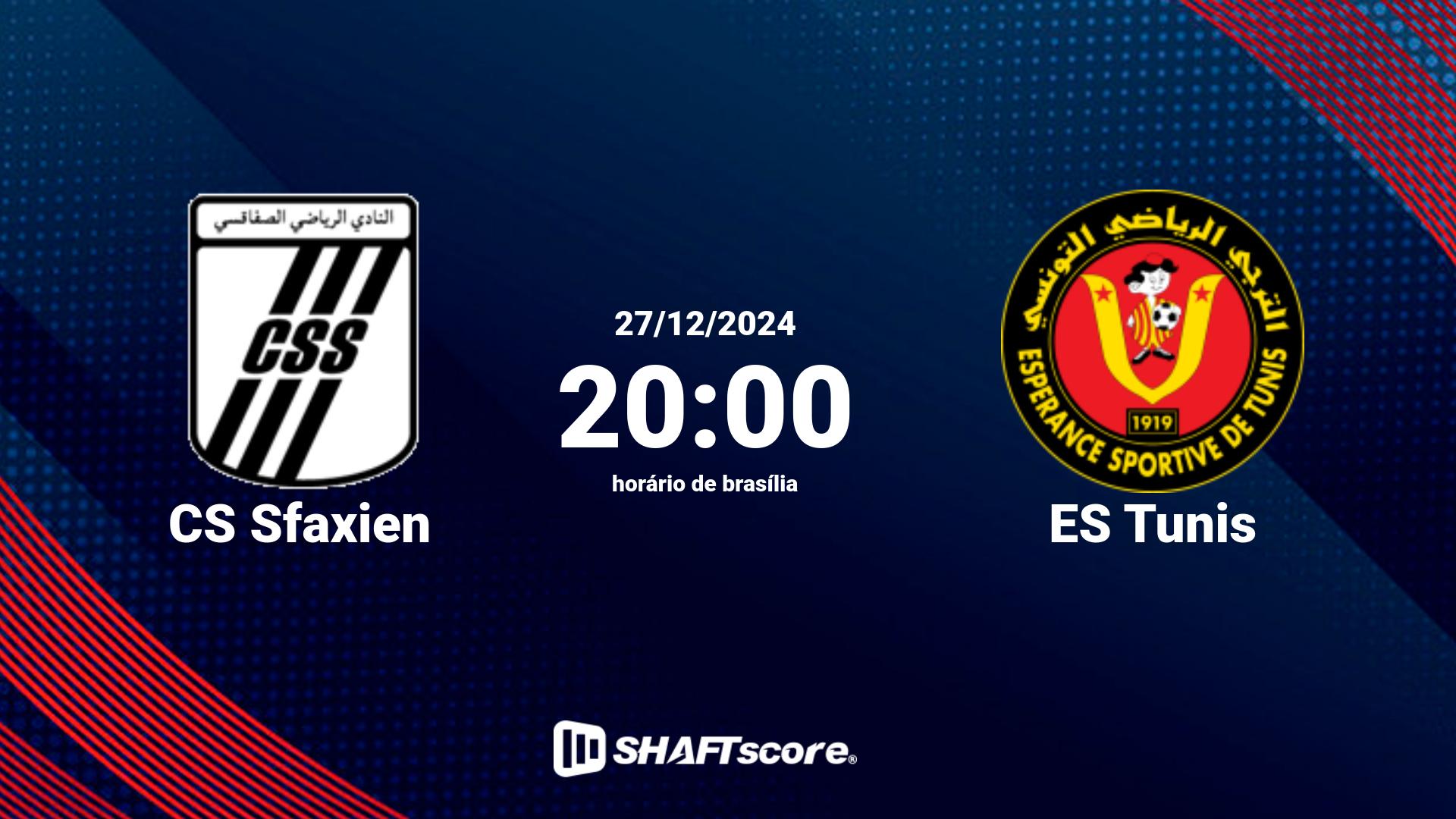 Estatísticas do jogo CS Sfaxien vs ES Tunis 27.12 20:00