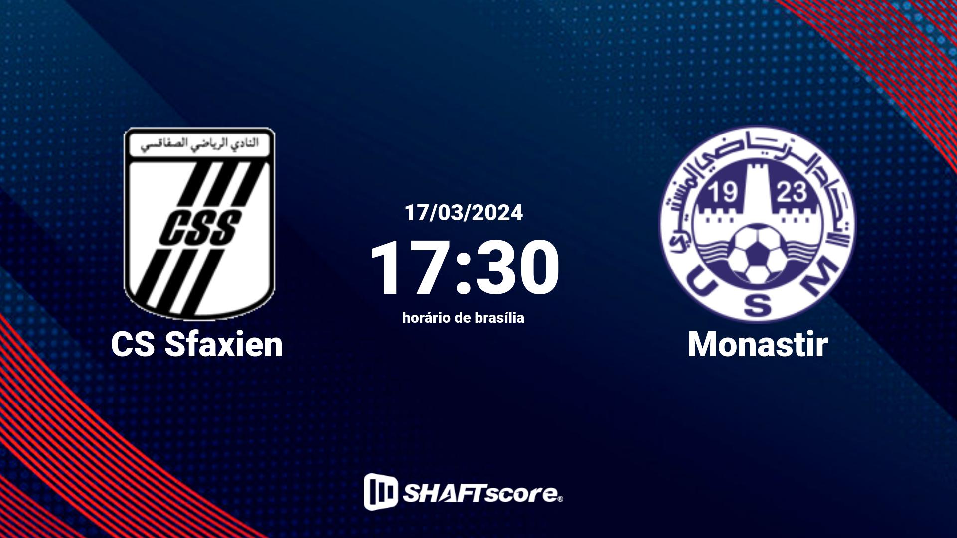 Estatísticas do jogo CS Sfaxien vs Monastir 17.03 17:30