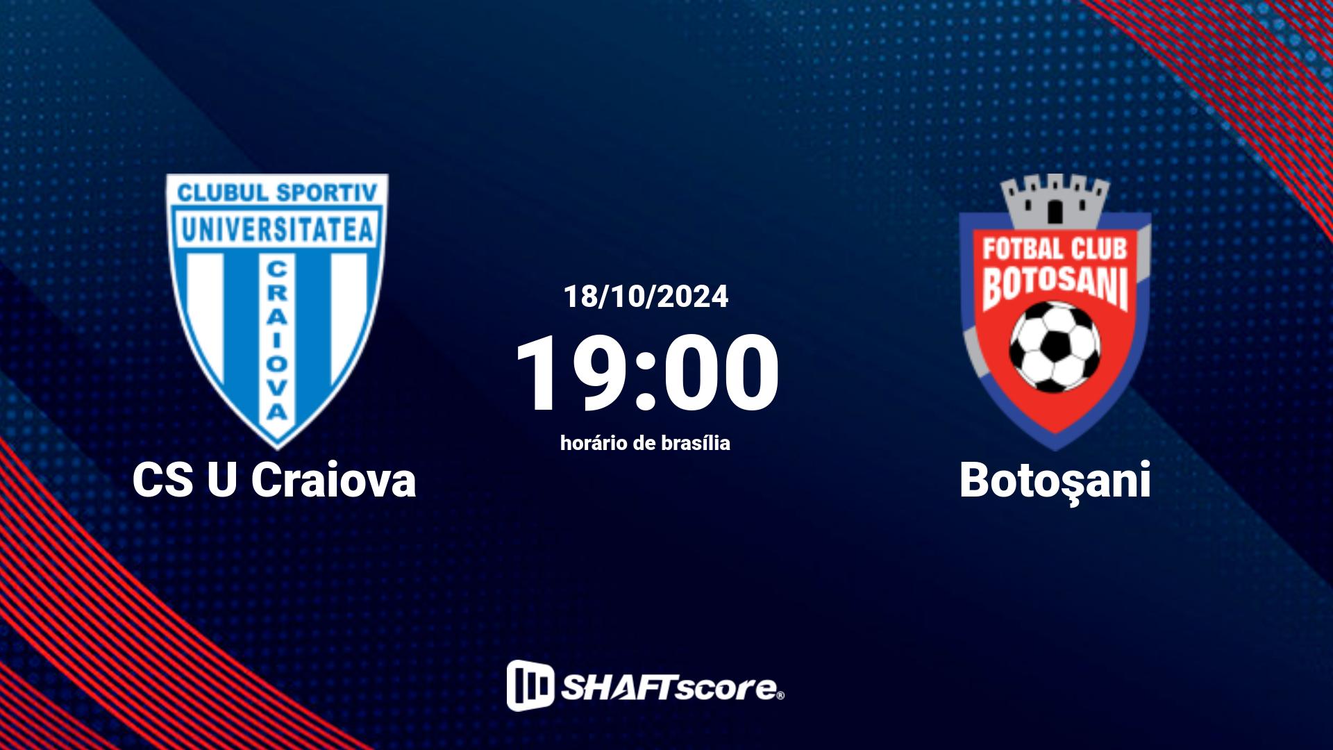 Estatísticas do jogo CS U Craiova vs Botoşani 18.10 19:00