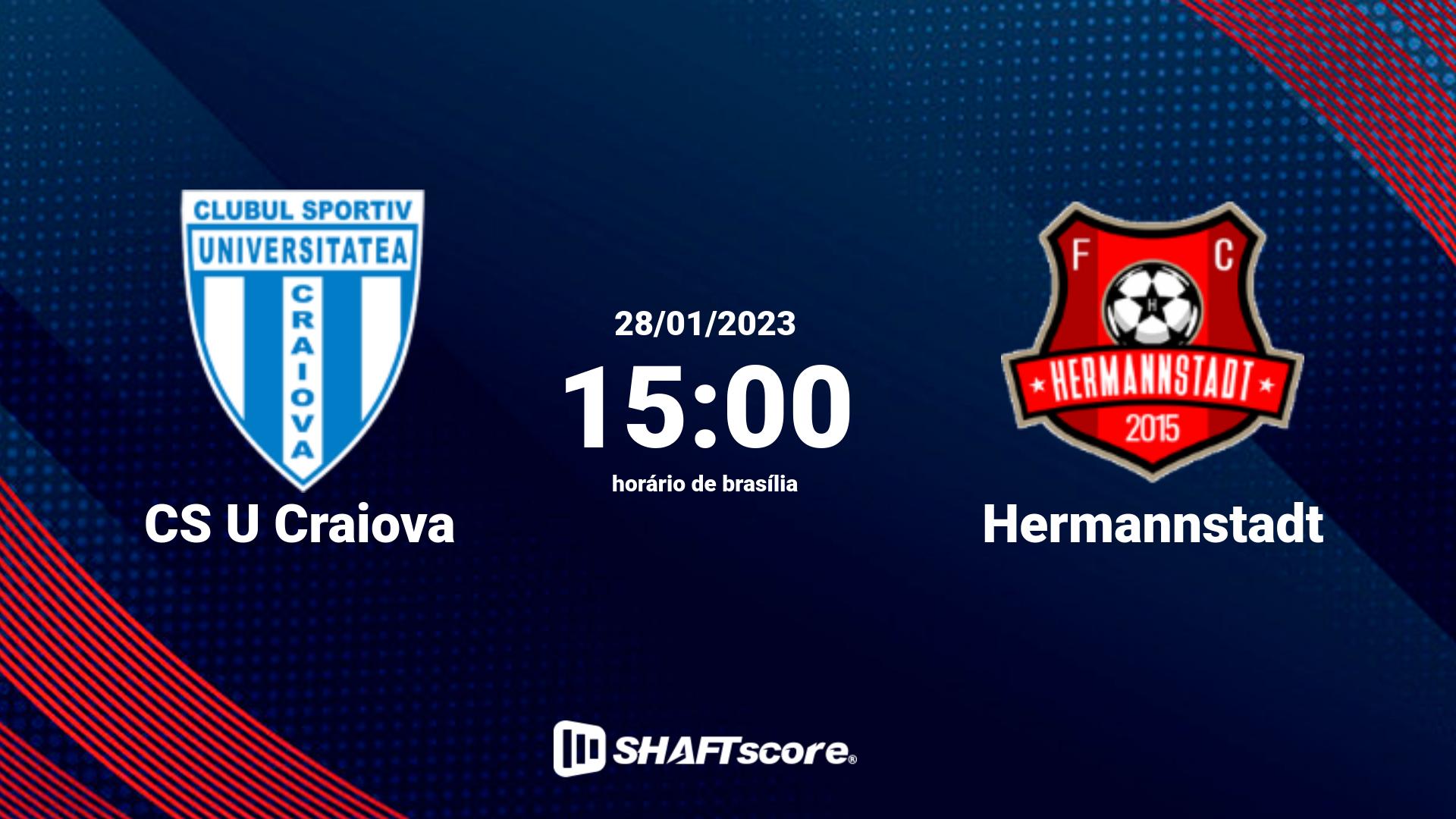 Estatísticas do jogo CS U Craiova vs Hermannstadt 28.01 15:00