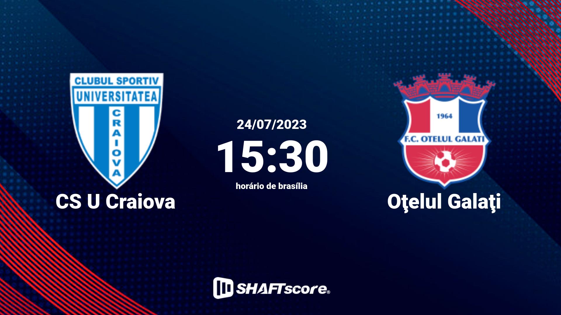 Estatísticas do jogo CS U Craiova vs Oţelul Galaţi 24.07 15:30