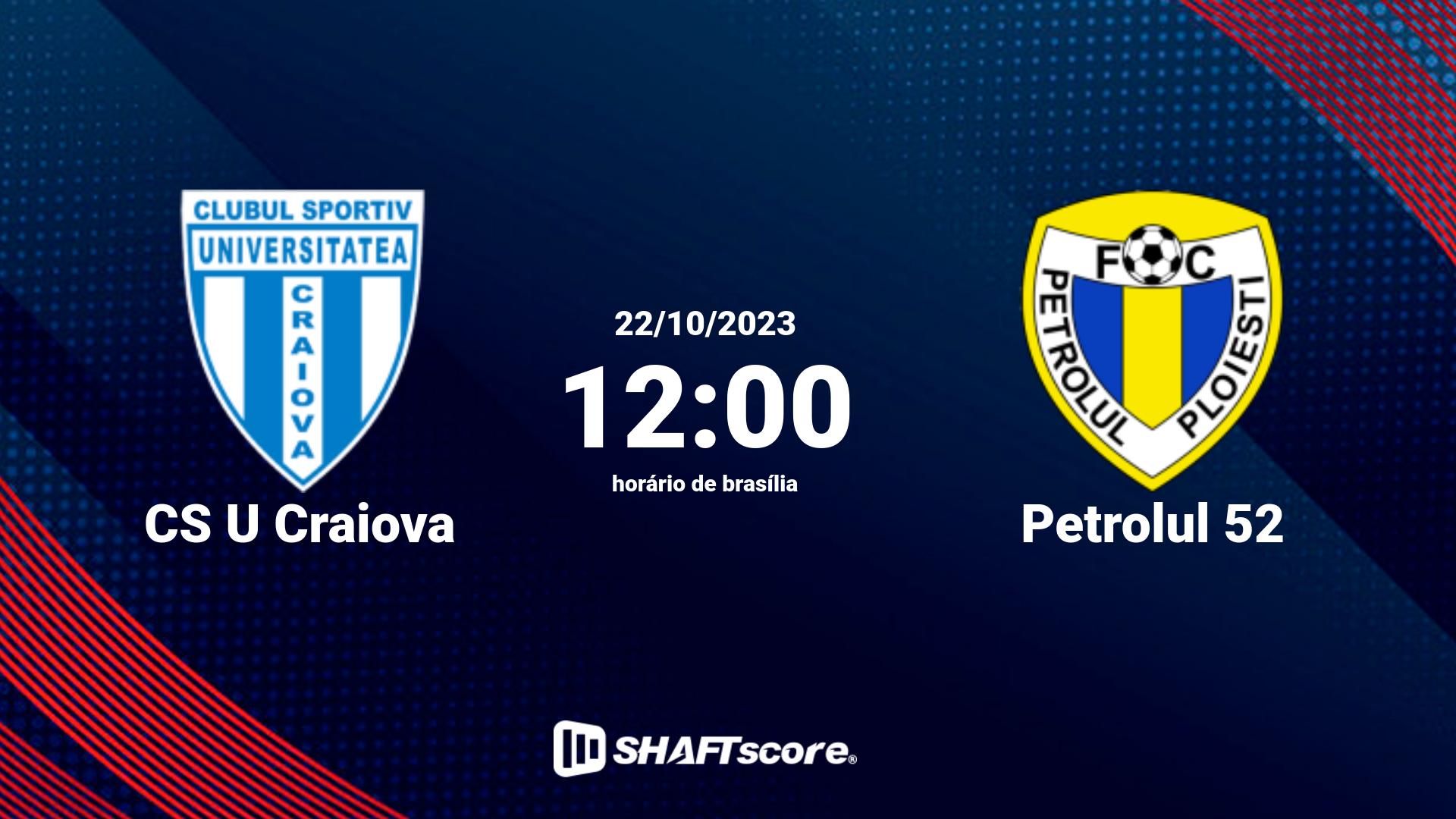 Estatísticas do jogo CS U Craiova vs Petrolul 52 22.10 12:00