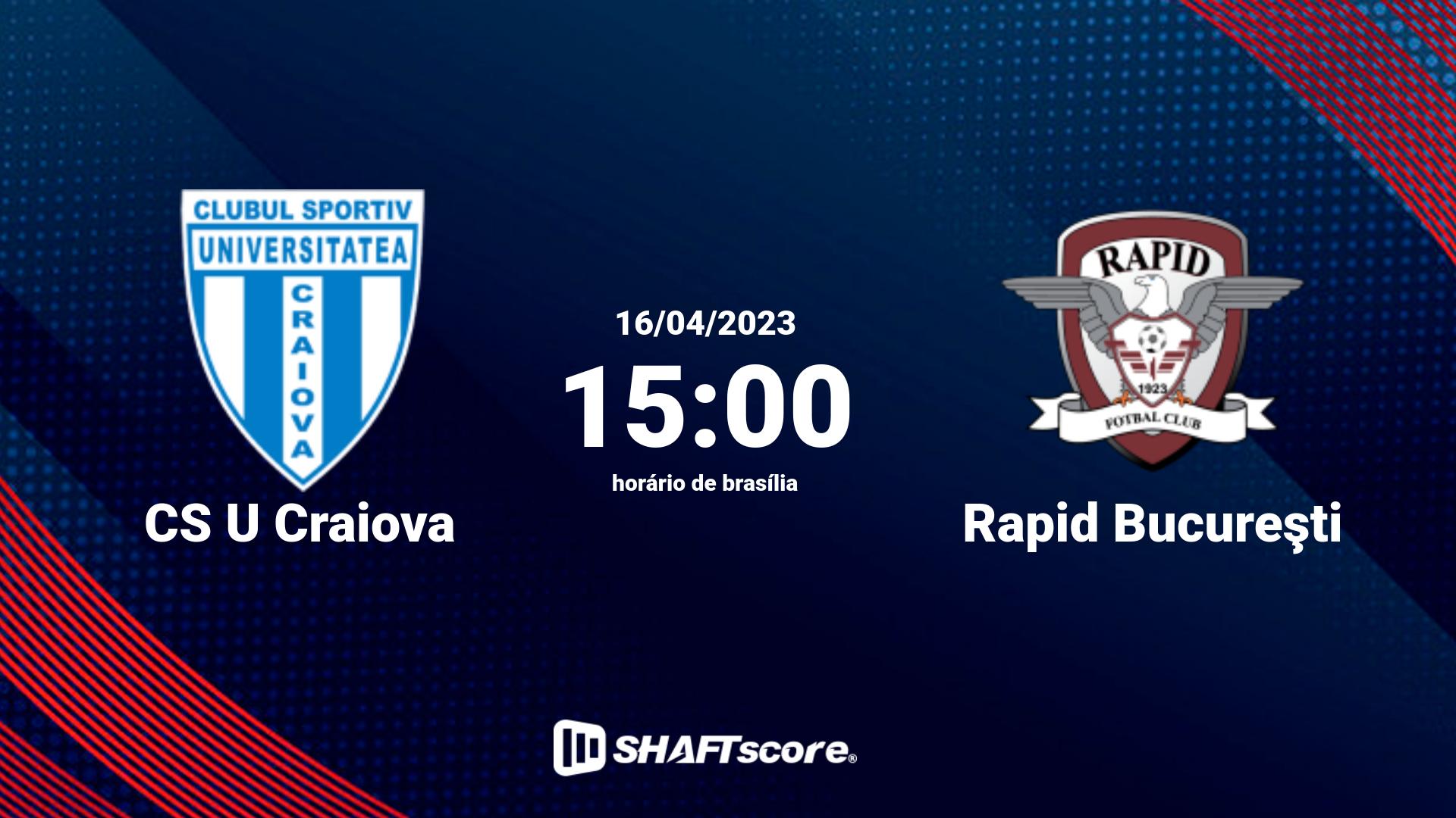 Estatísticas do jogo CS U Craiova vs Rapid Bucureşti 16.04 15:00