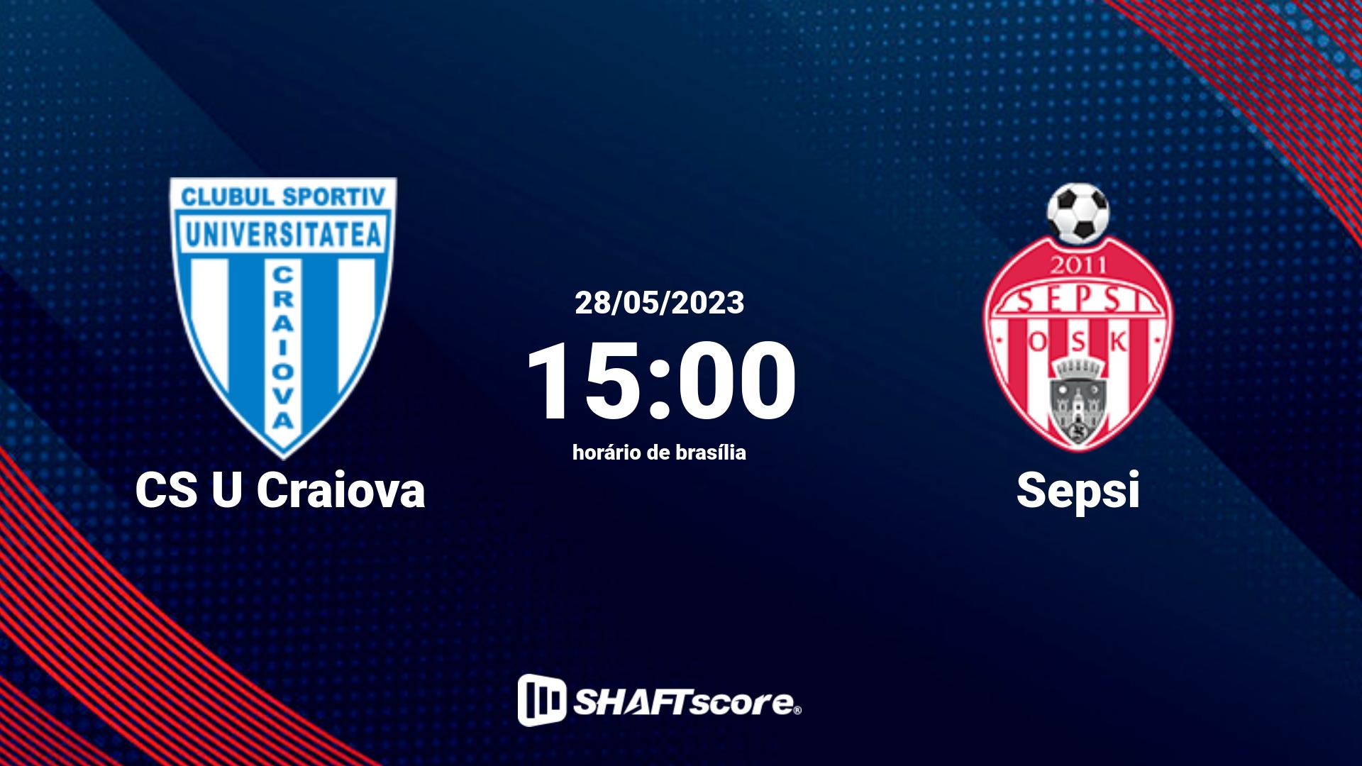 Estatísticas do jogo CS U Craiova vs Sepsi 28.05 15:00