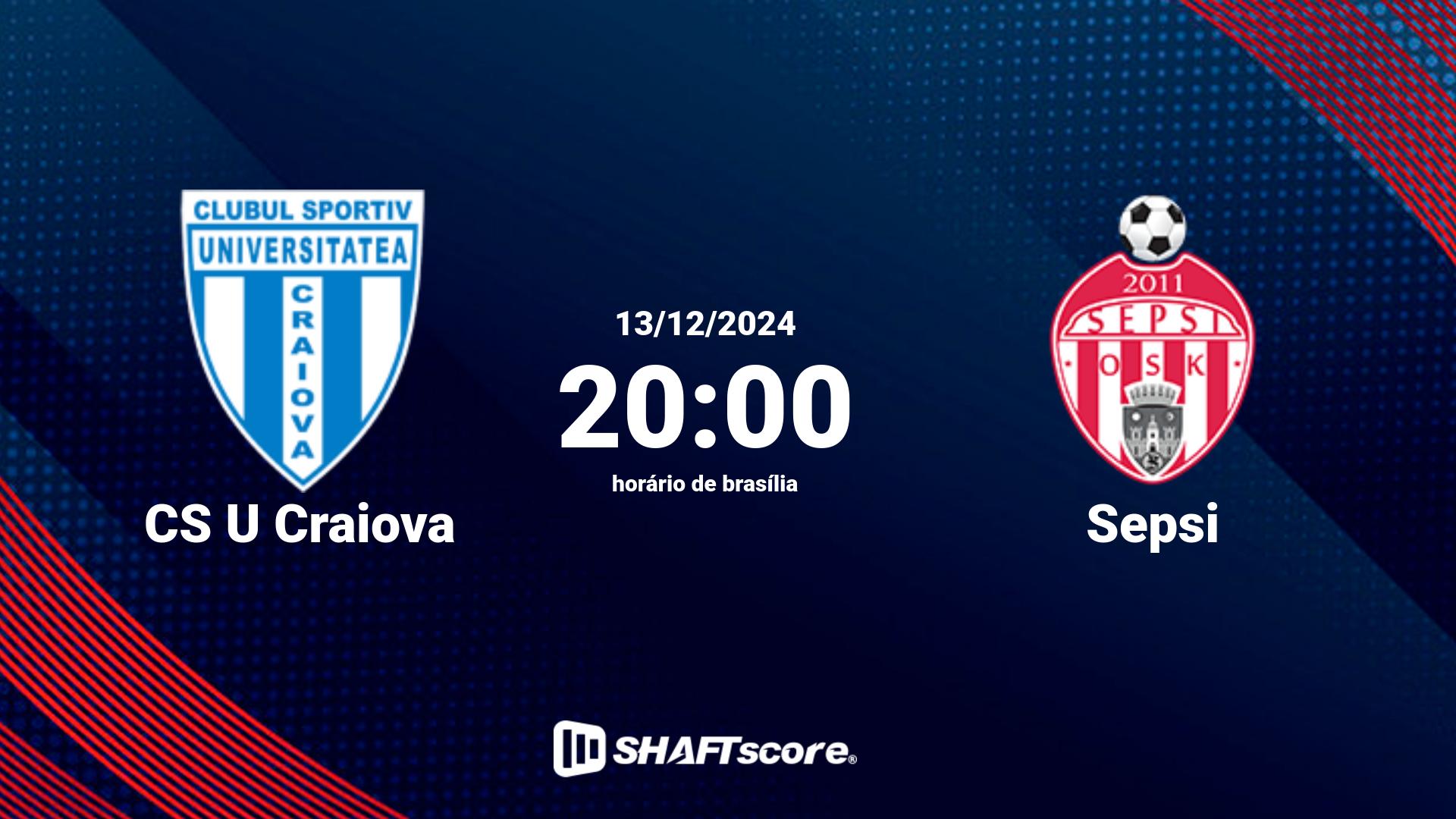 Estatísticas do jogo CS U Craiova vs Sepsi 13.12 20:00