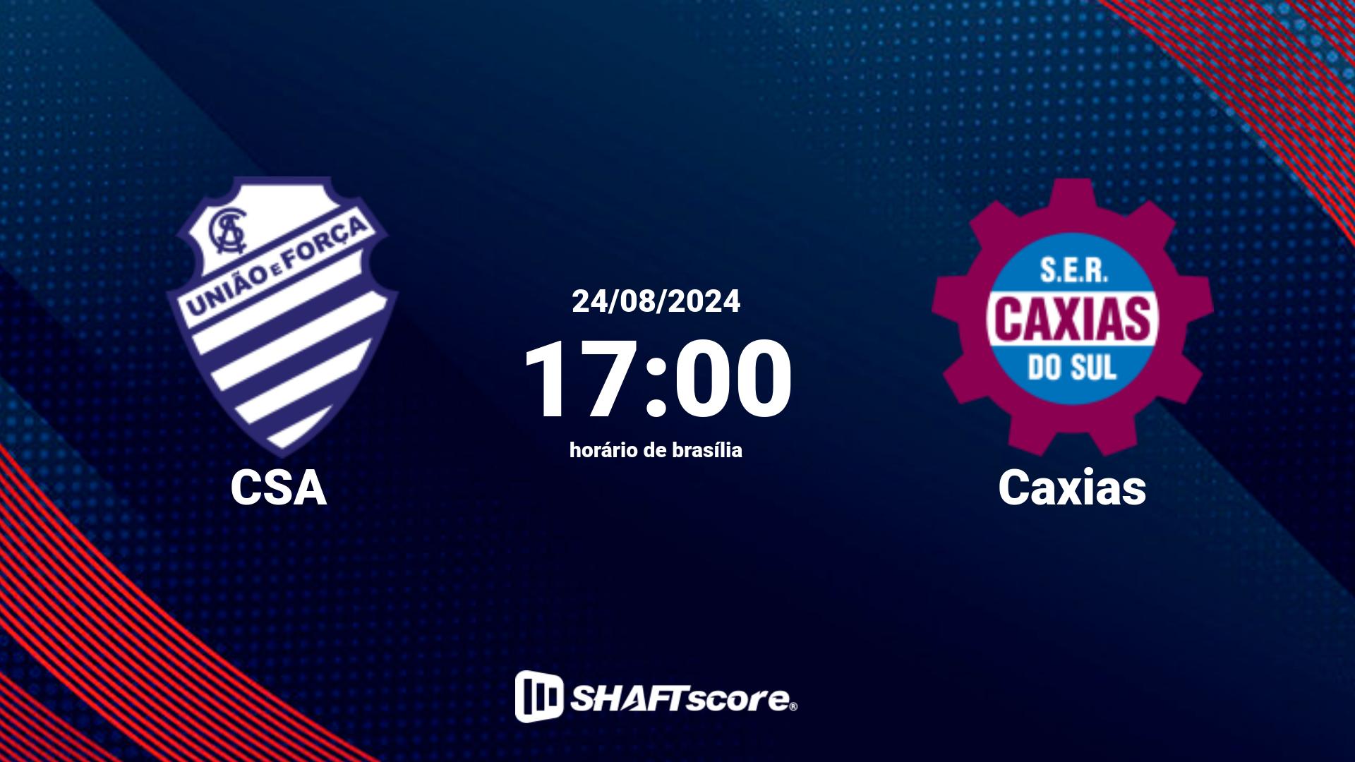 Estatísticas do jogo CSA vs Caxias 24.08 17:00