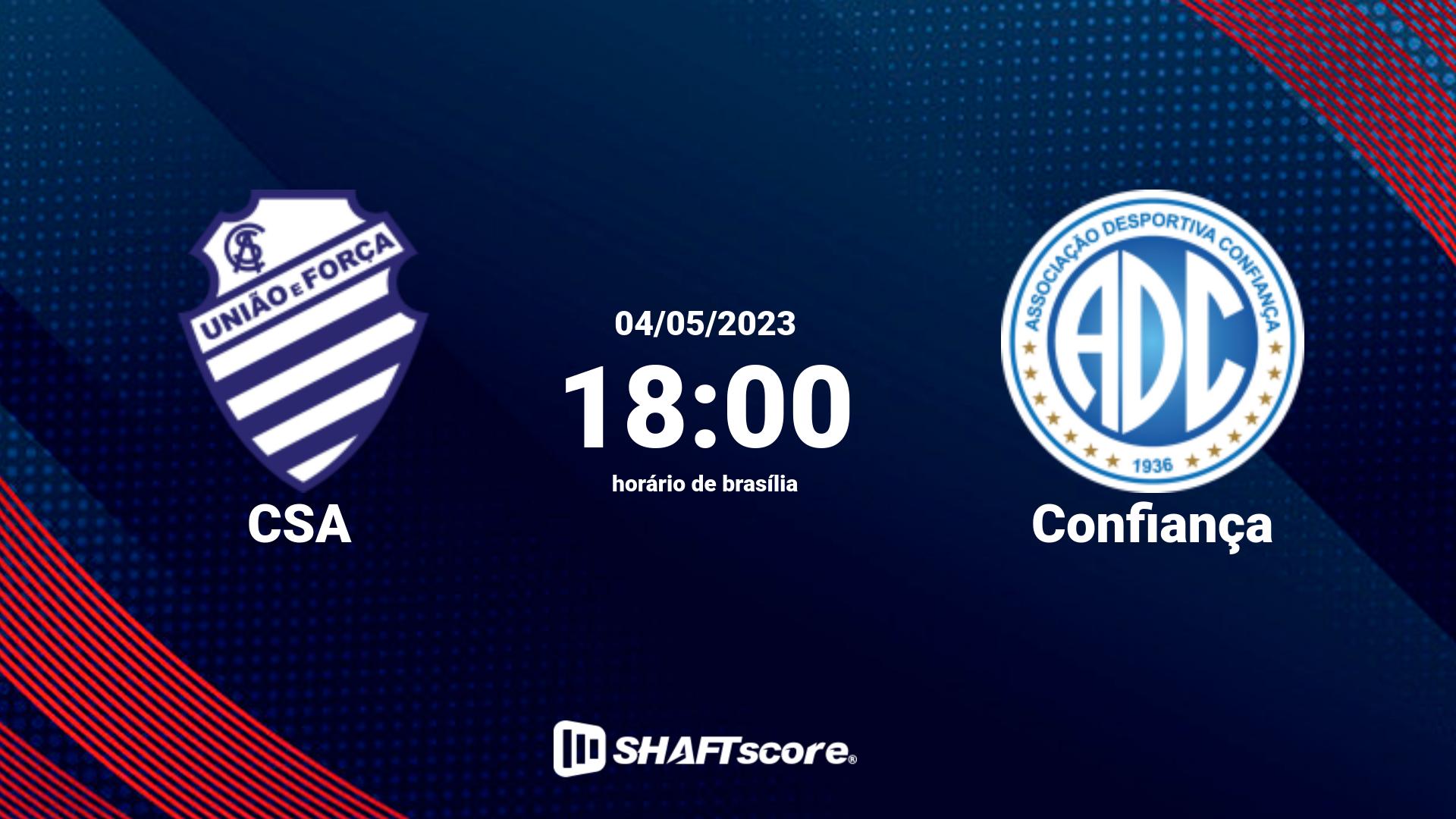 Estatísticas do jogo CSA vs Confiança 04.05 18:00