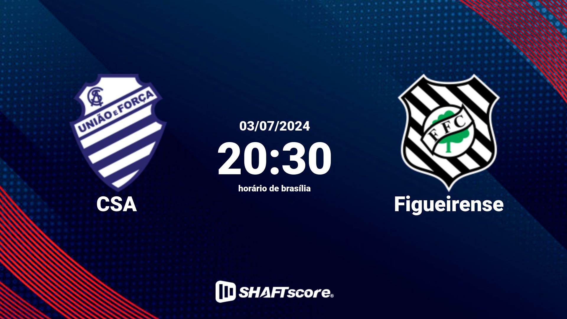 Estatísticas do jogo CSA vs Figueirense 03.07 20:30