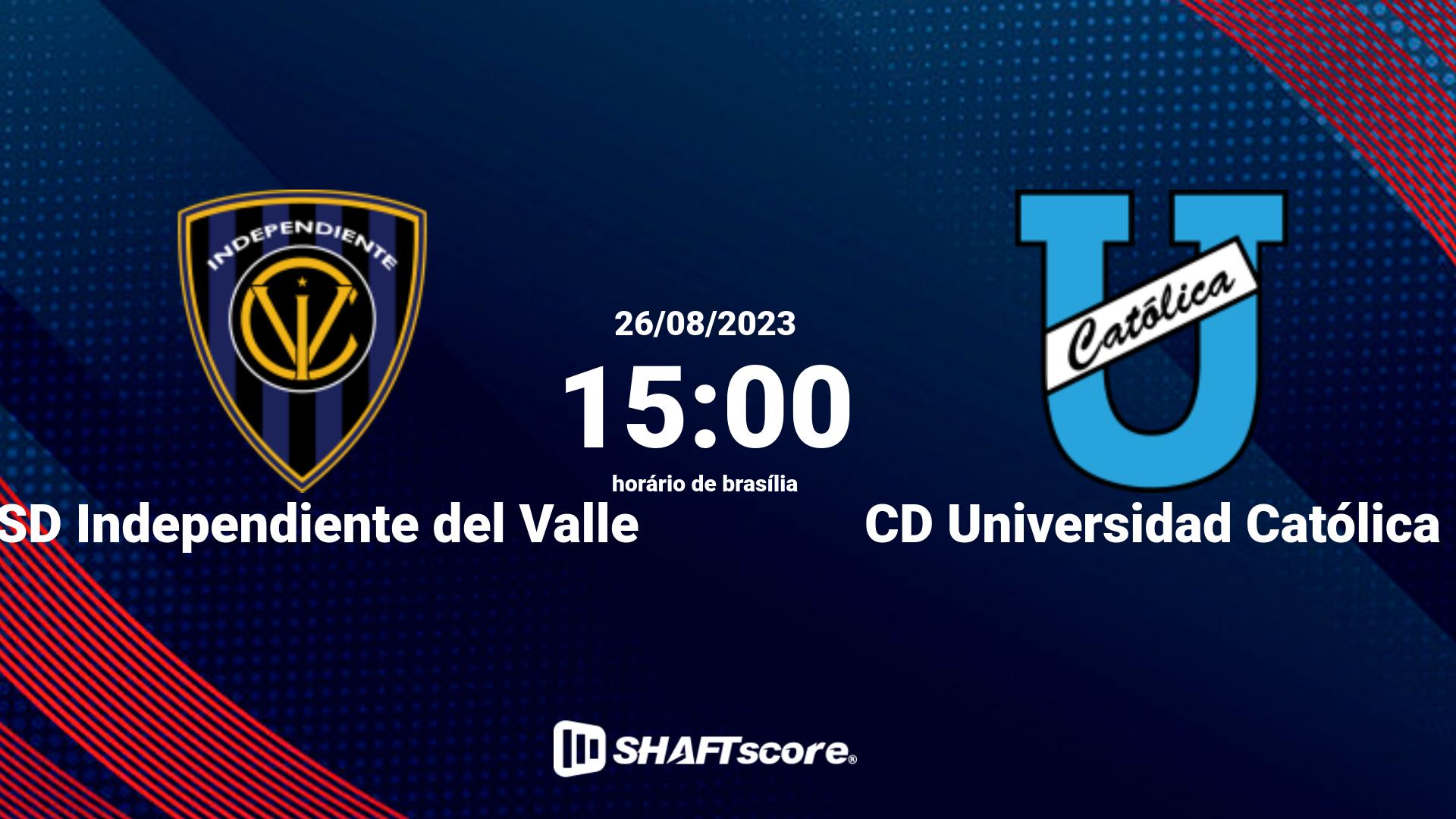 Estatísticas do jogo CSD Independiente del Valle vs CD Universidad Católica 26.08 15:00