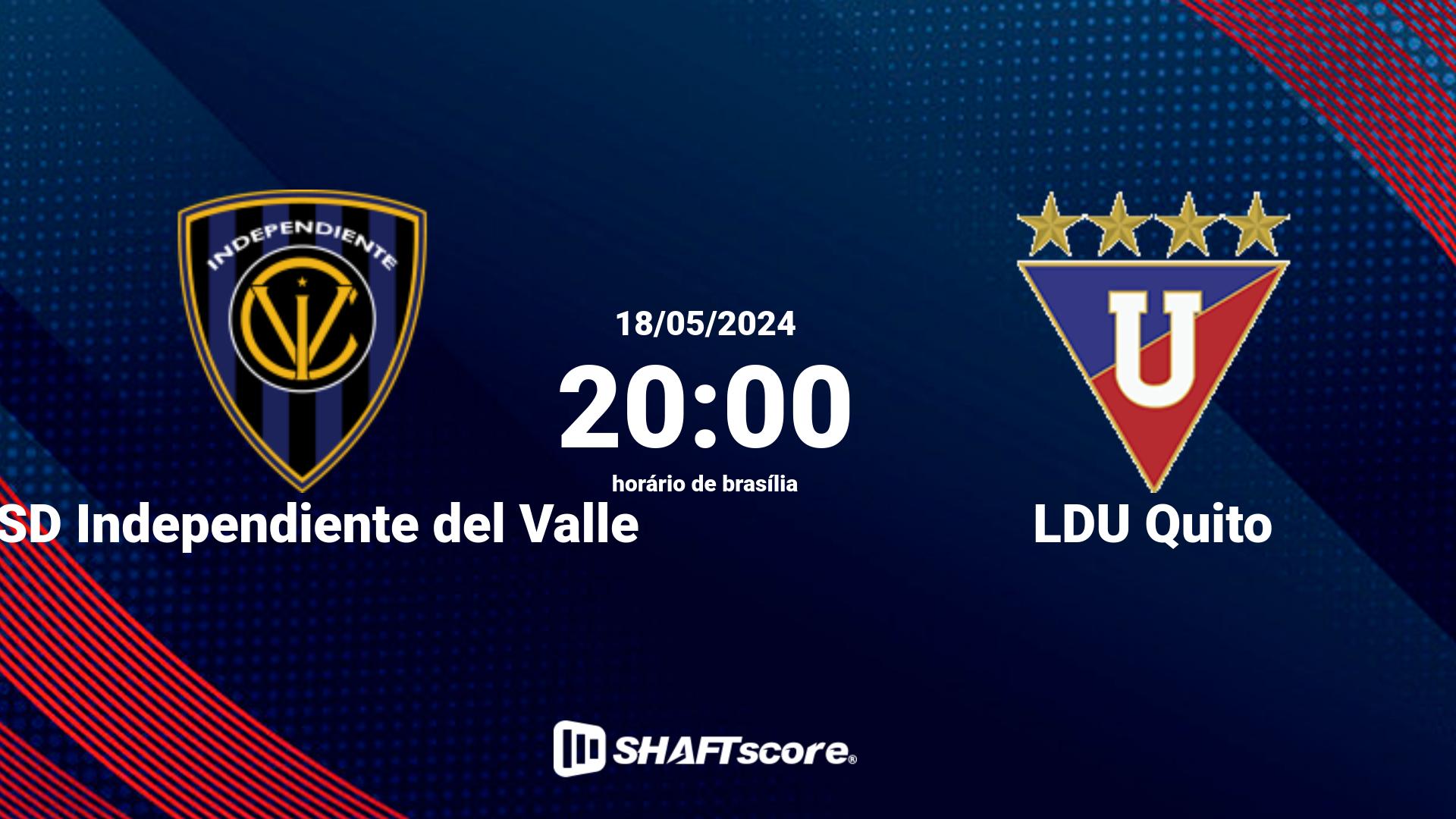 Estatísticas do jogo CSD Independiente del Valle vs LDU Quito 18.05 20:00