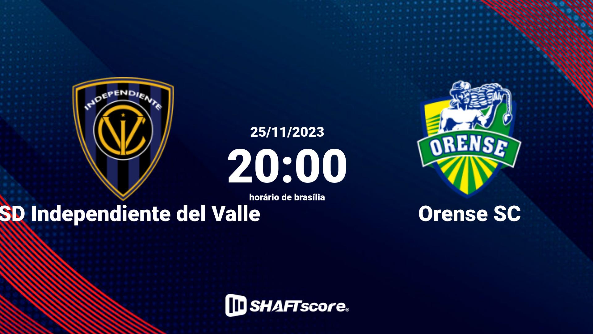 Estatísticas do jogo CSD Independiente del Valle vs Orense SC 25.11 20:00