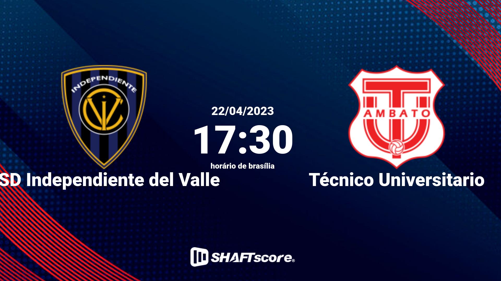 Estatísticas do jogo CSD Independiente del Valle vs Técnico Universitario 22.04 17:30