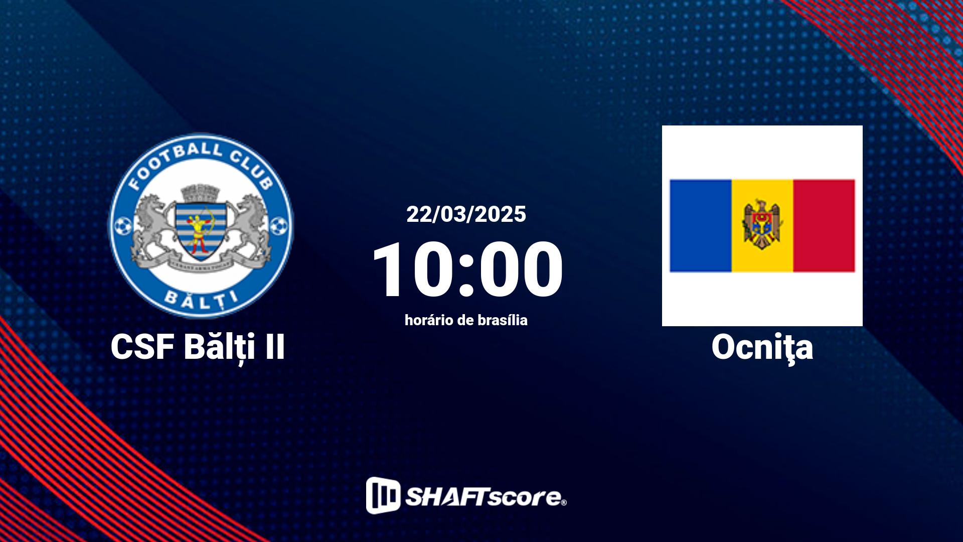 Estatísticas do jogo CSF Bălți II vs Ocniţa 22.03 10:00