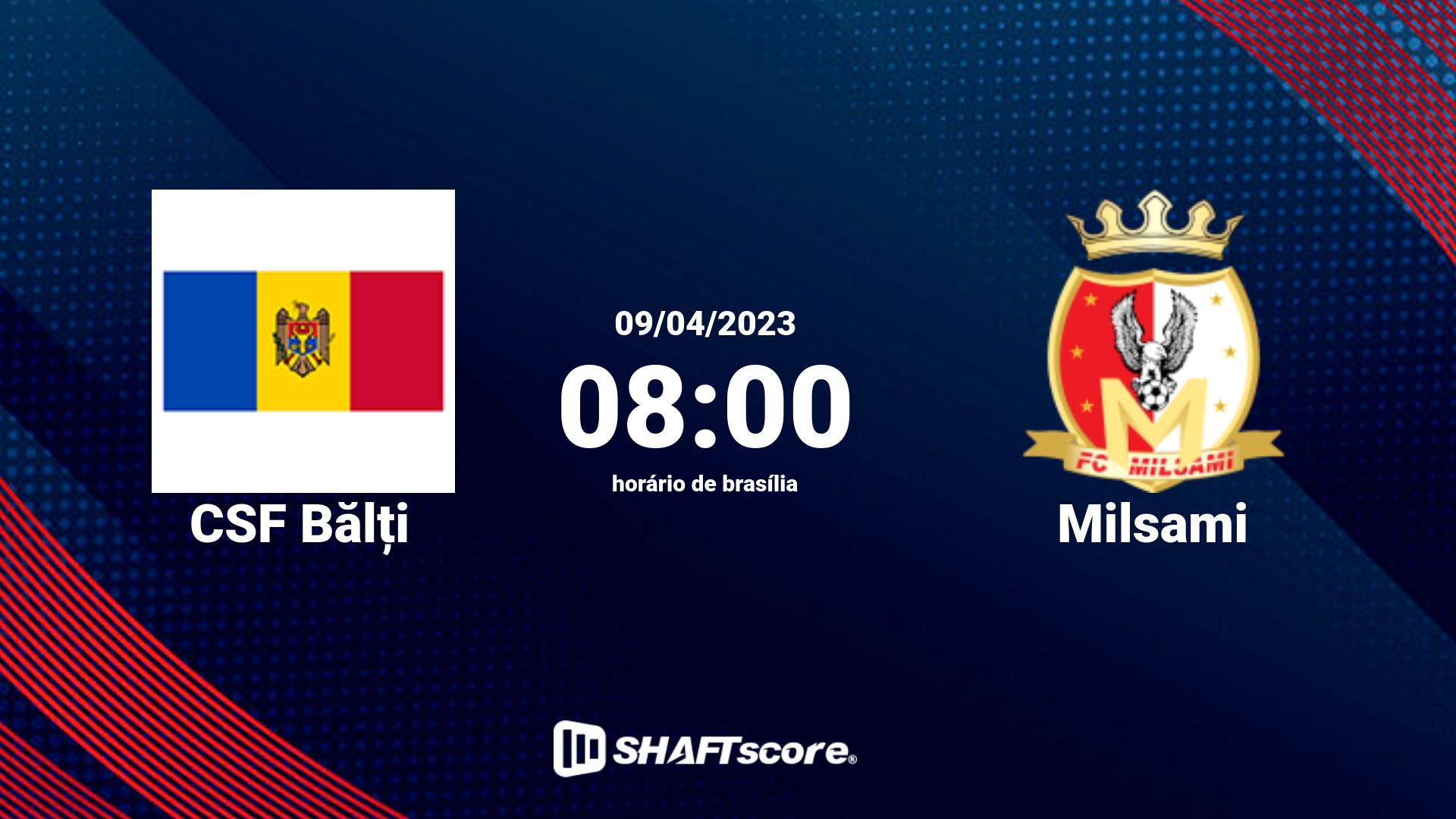 Estatísticas do jogo CSF Bălți vs Milsami 09.04 08:00