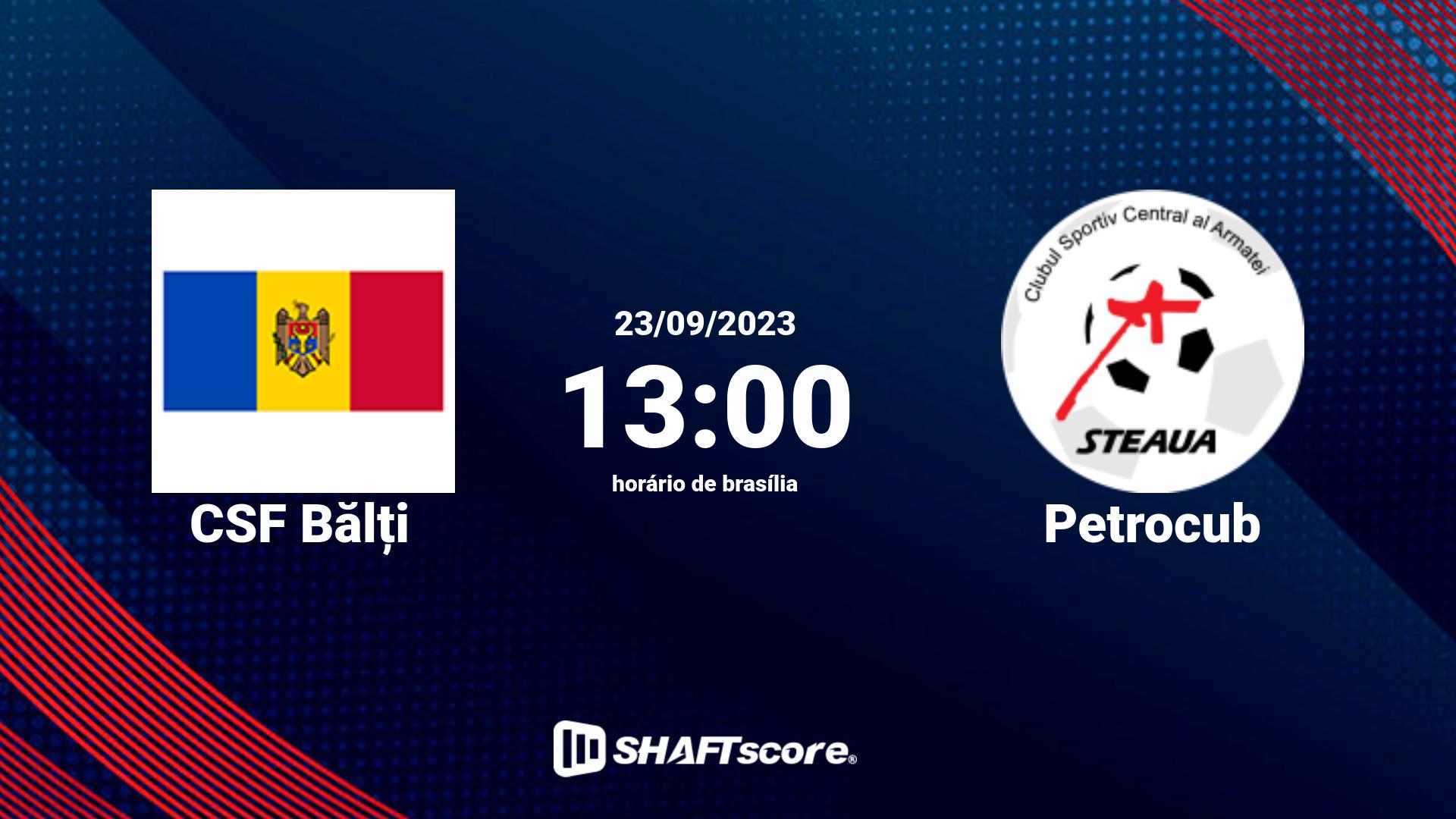 Estatísticas do jogo CSF Bălți vs Petrocub 23.09 13:00