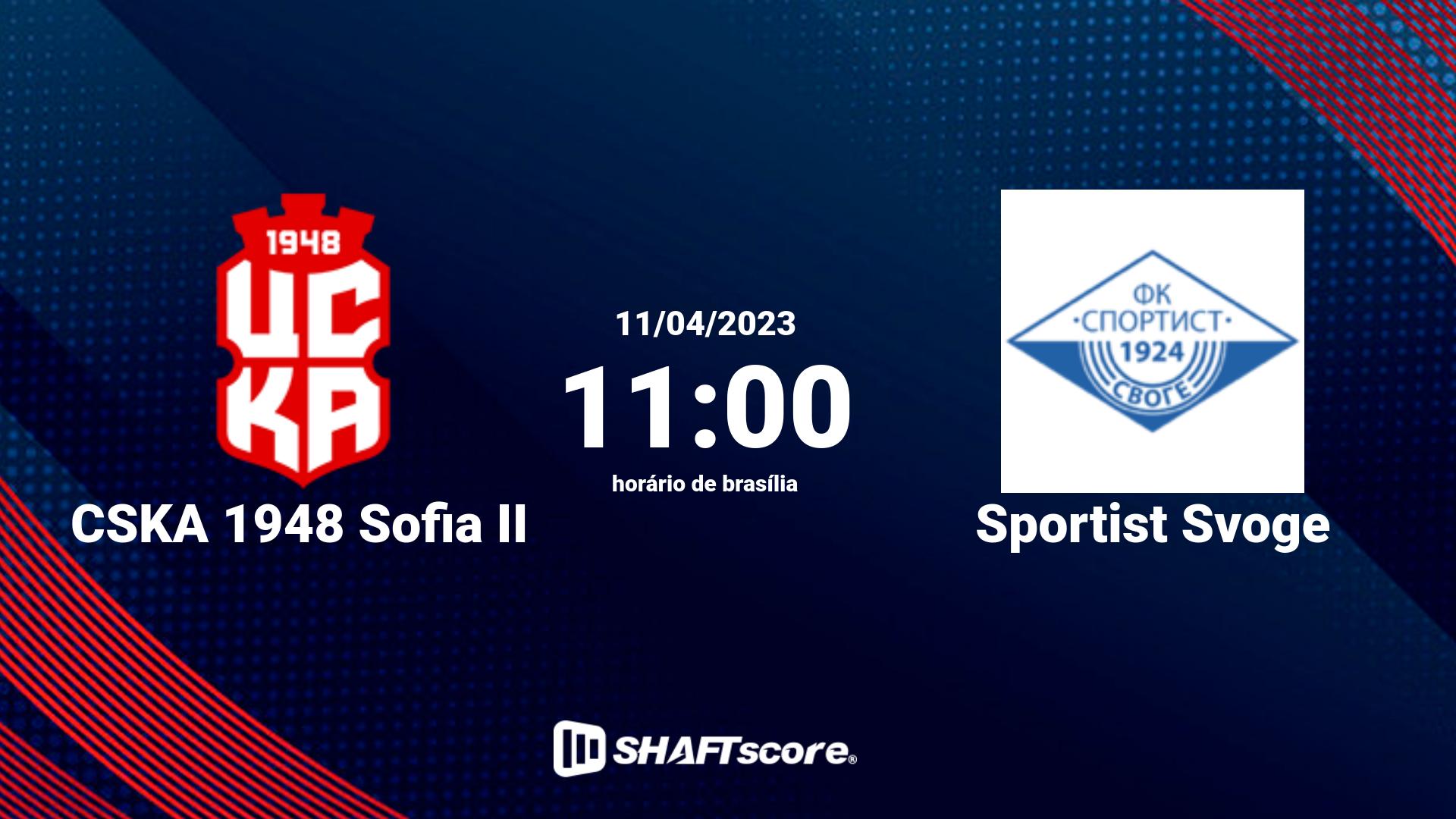 Estatísticas do jogo CSKA 1948 Sofia II vs Sportist Svoge 11.04 11:00