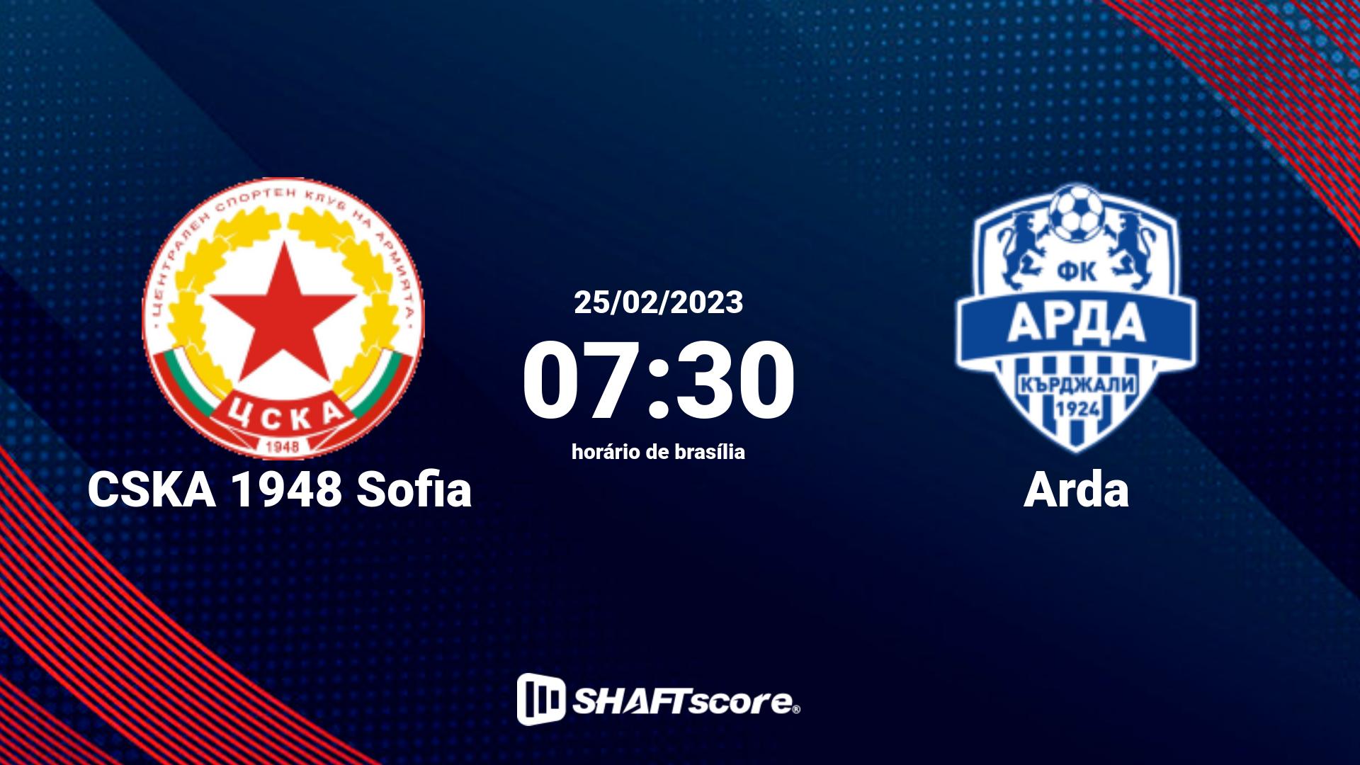 Estatísticas do jogo CSKA 1948 Sofia vs Arda 25.02 07:30