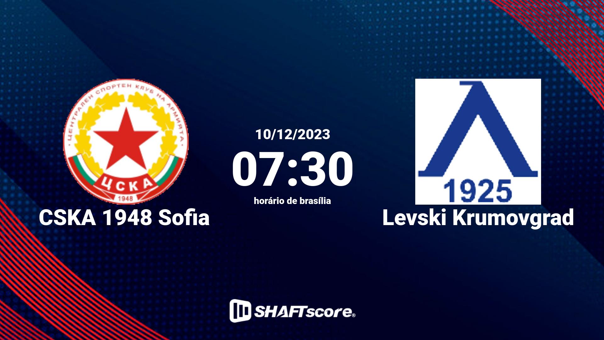 Estatísticas do jogo CSKA 1948 Sofia vs Levski Krumovgrad 10.12 07:30