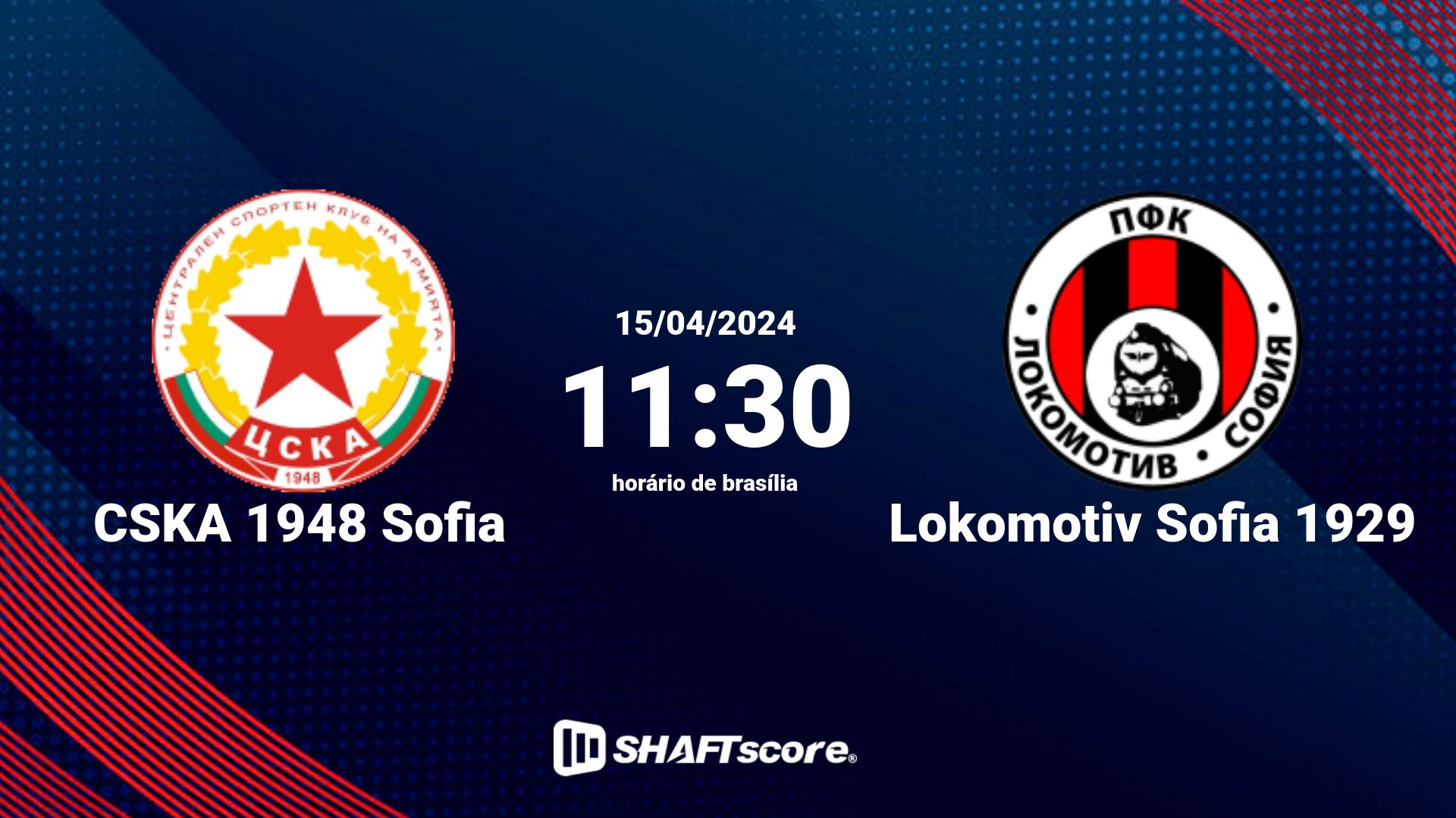 Estatísticas do jogo CSKA 1948 Sofia vs Lokomotiv Sofia 1929 15.04 11:30