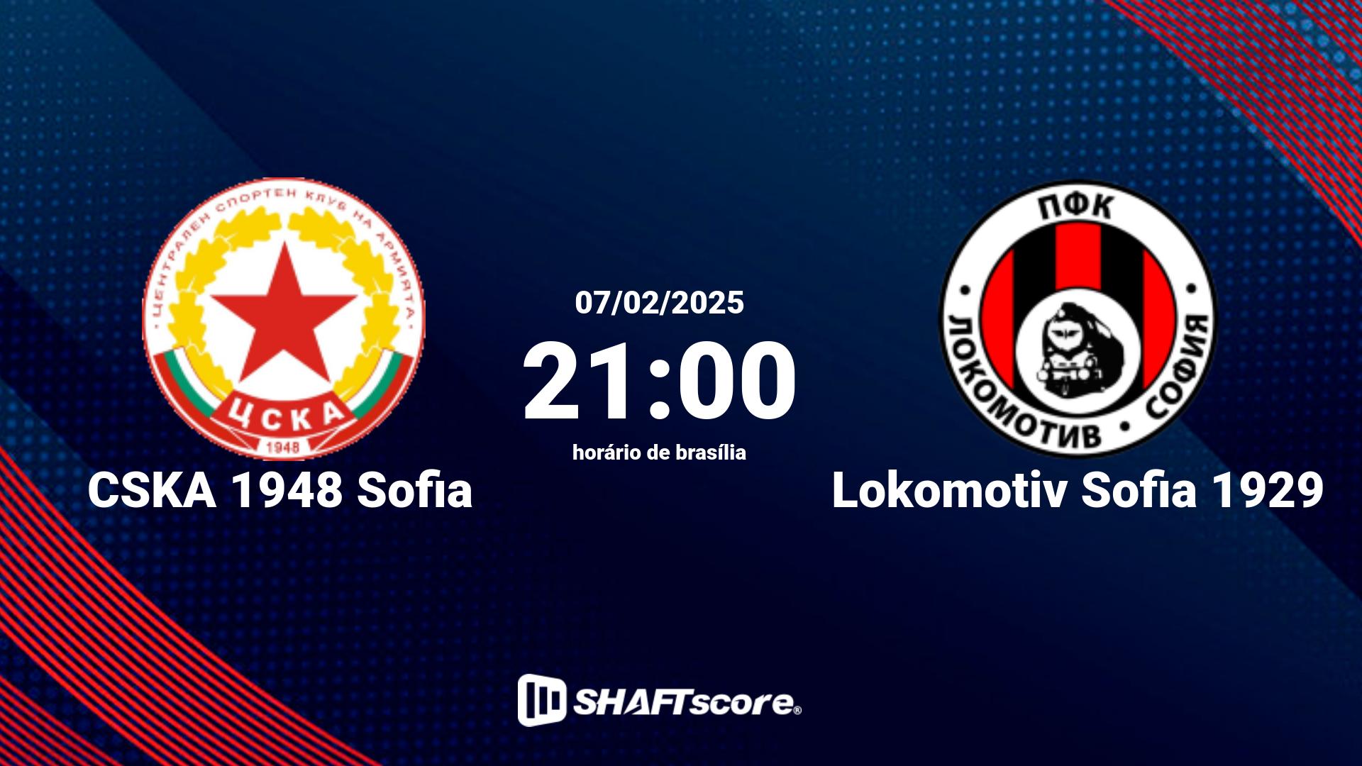 Estatísticas do jogo CSKA 1948 Sofia vs Lokomotiv Sofia 1929 07.02 21:00