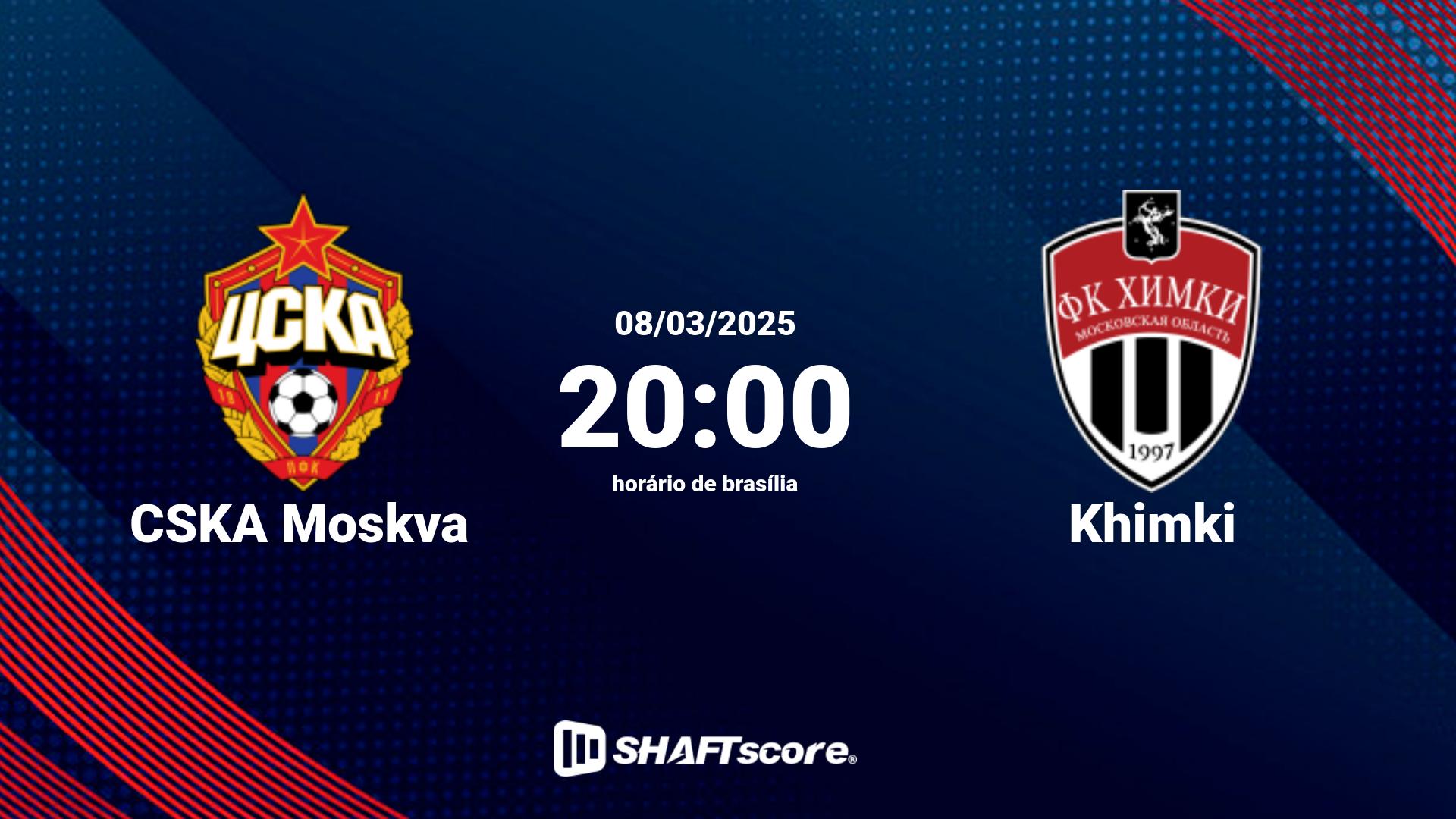 Estatísticas do jogo CSKA Moskva vs Khimki 08.03 20:00