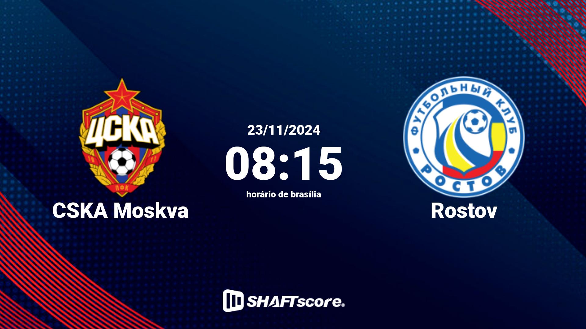 Estatísticas do jogo CSKA Moskva vs Rostov 23.11 08:15