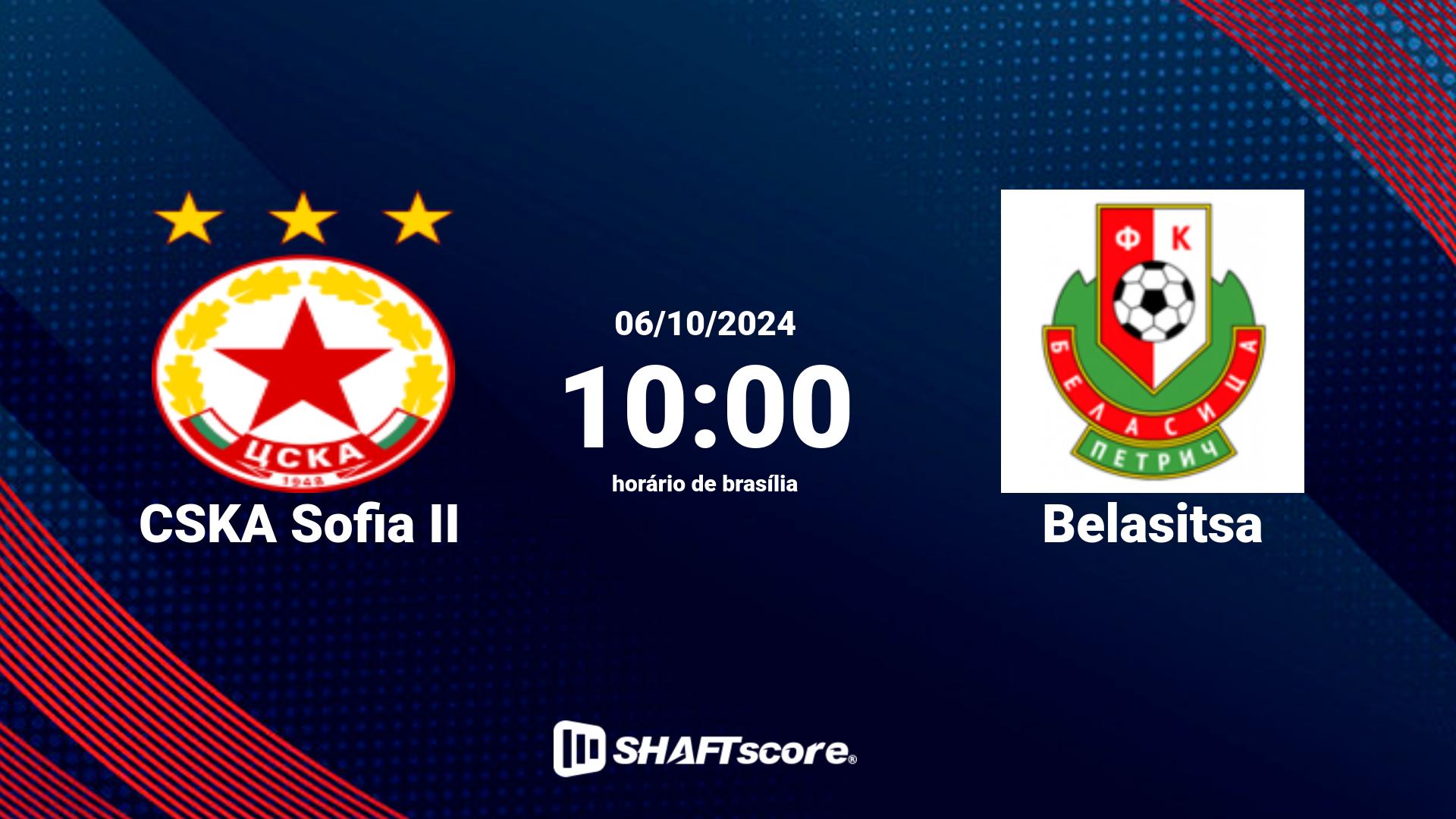 Estatísticas do jogo CSKA Sofia II vs Belasitsa 06.10 10:00