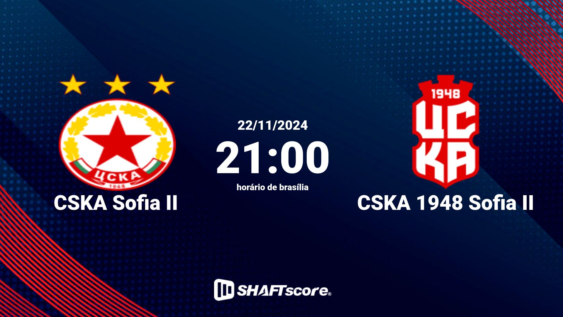 Estatísticas do jogo CSKA Sofia II vs CSKA 1948 Sofia II 22.11 21:00