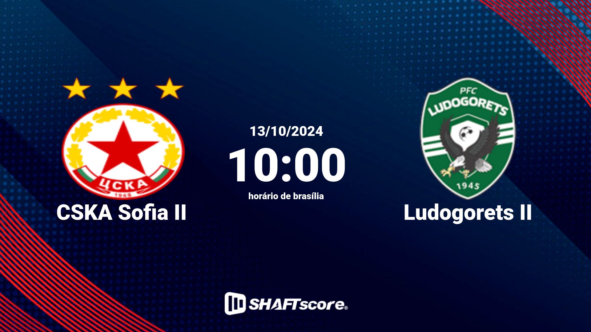 Estatísticas do jogo CSKA Sofia II vs Ludogorets II 13.10 10:00