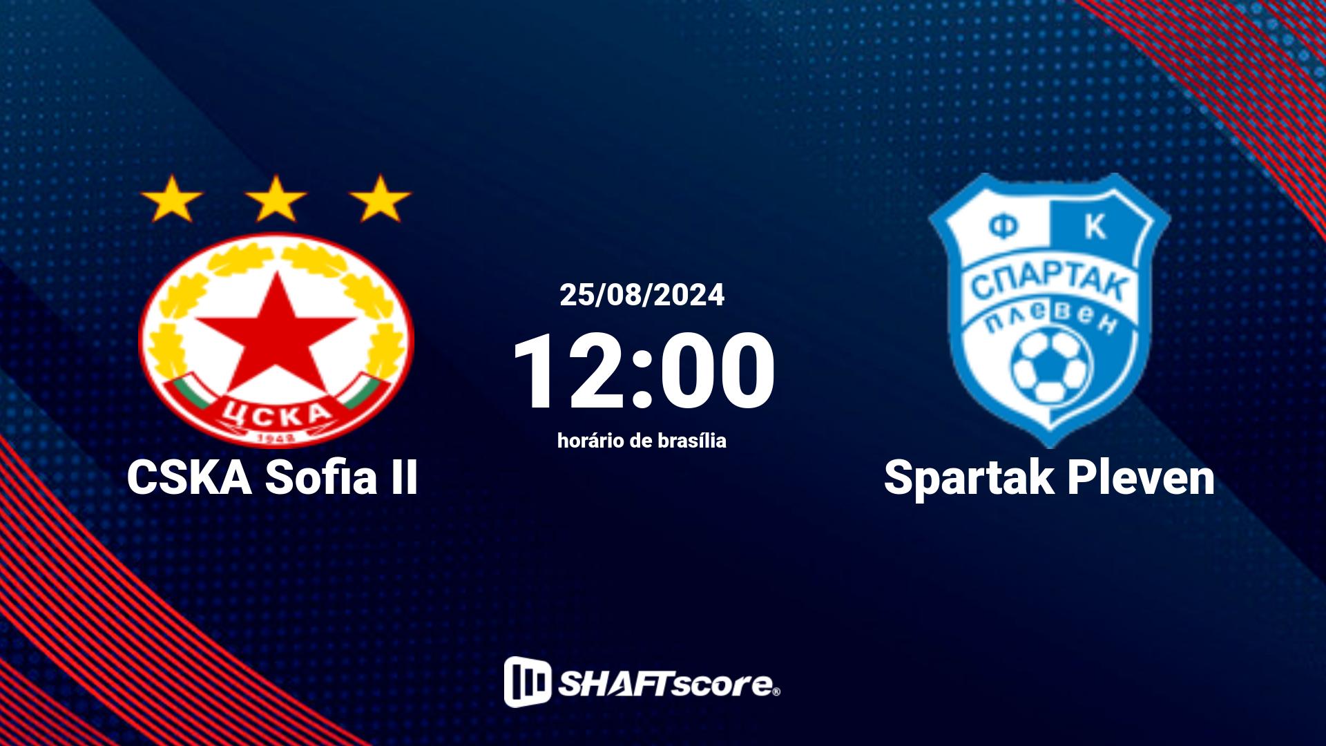 Estatísticas do jogo CSKA Sofia II vs Spartak Pleven 25.08 12:00