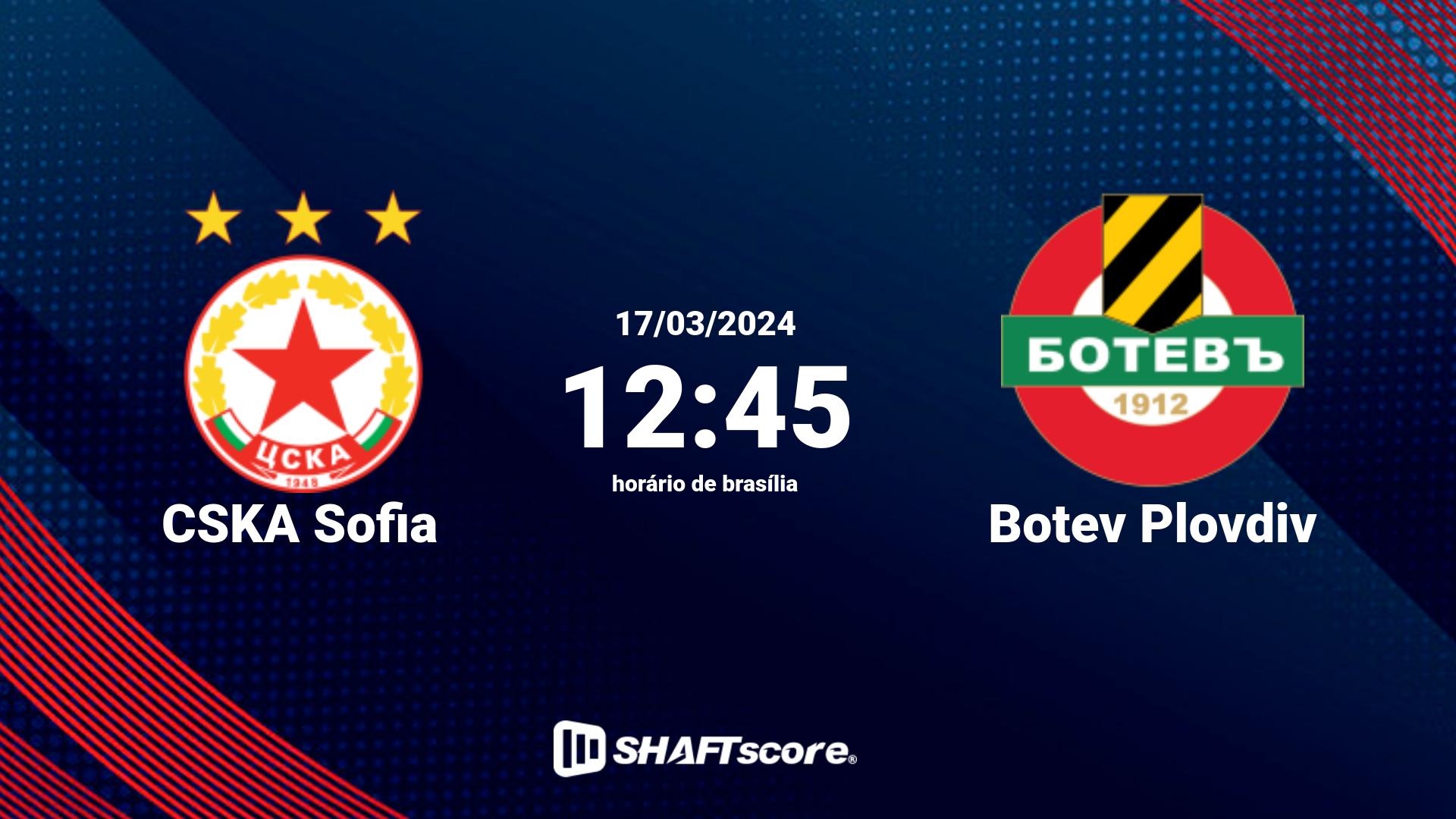 Estatísticas do jogo CSKA Sofia vs Botev Plovdiv 17.03 12:45