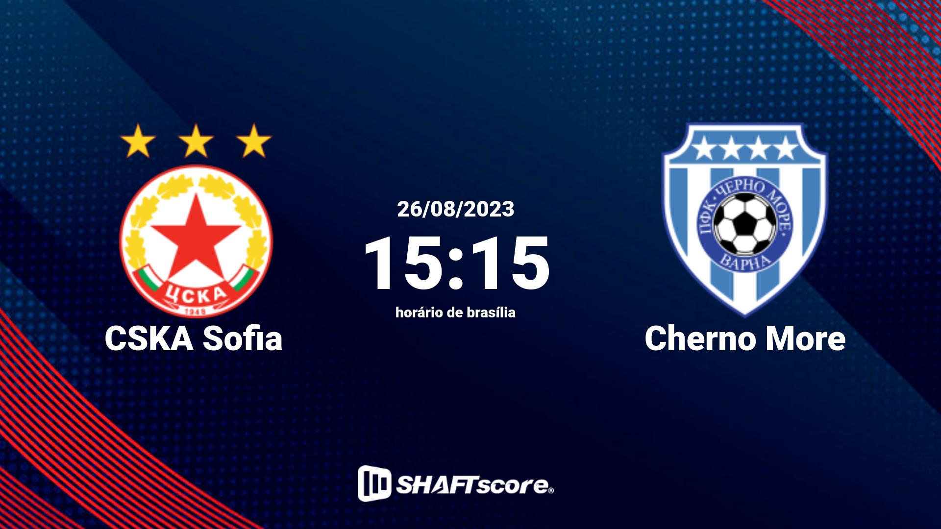 Estatísticas do jogo CSKA Sofia vs Cherno More 26.08 15:15