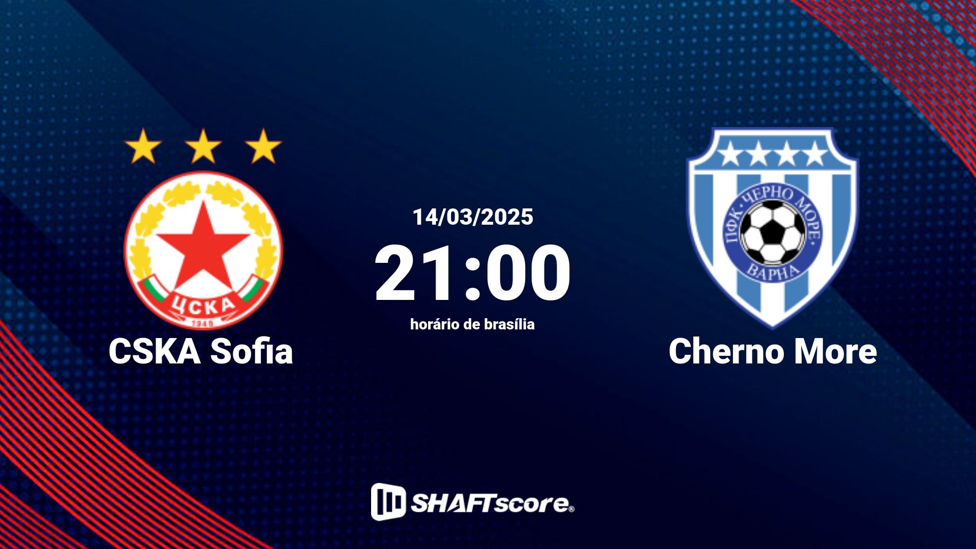 Estatísticas do jogo CSKA Sofia vs Cherno More 14.03 21:00