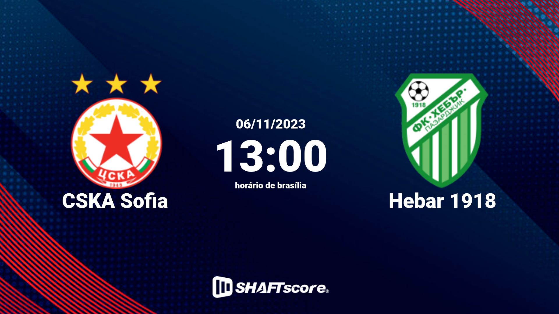 Estatísticas do jogo CSKA Sofia vs Hebar 1918 06.11 13:00