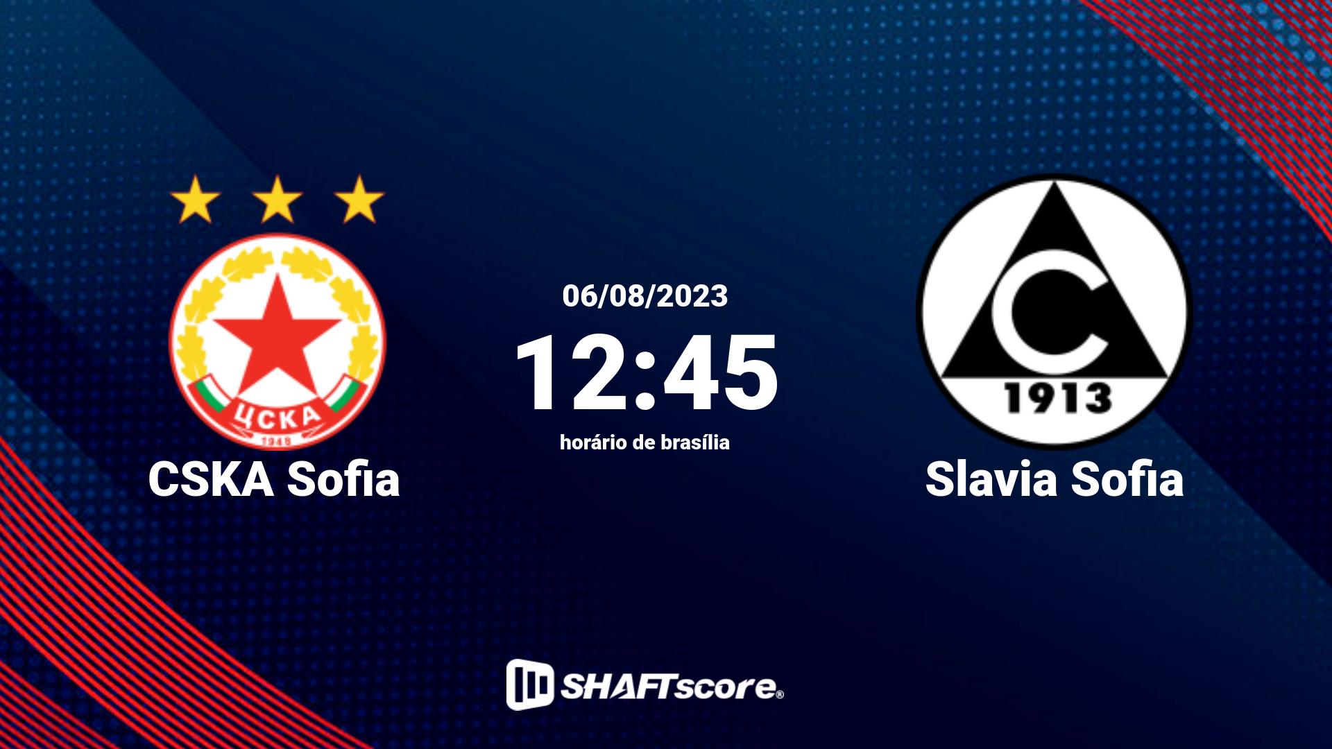 Estatísticas do jogo CSKA Sofia vs Slavia Sofia 06.08 12:45