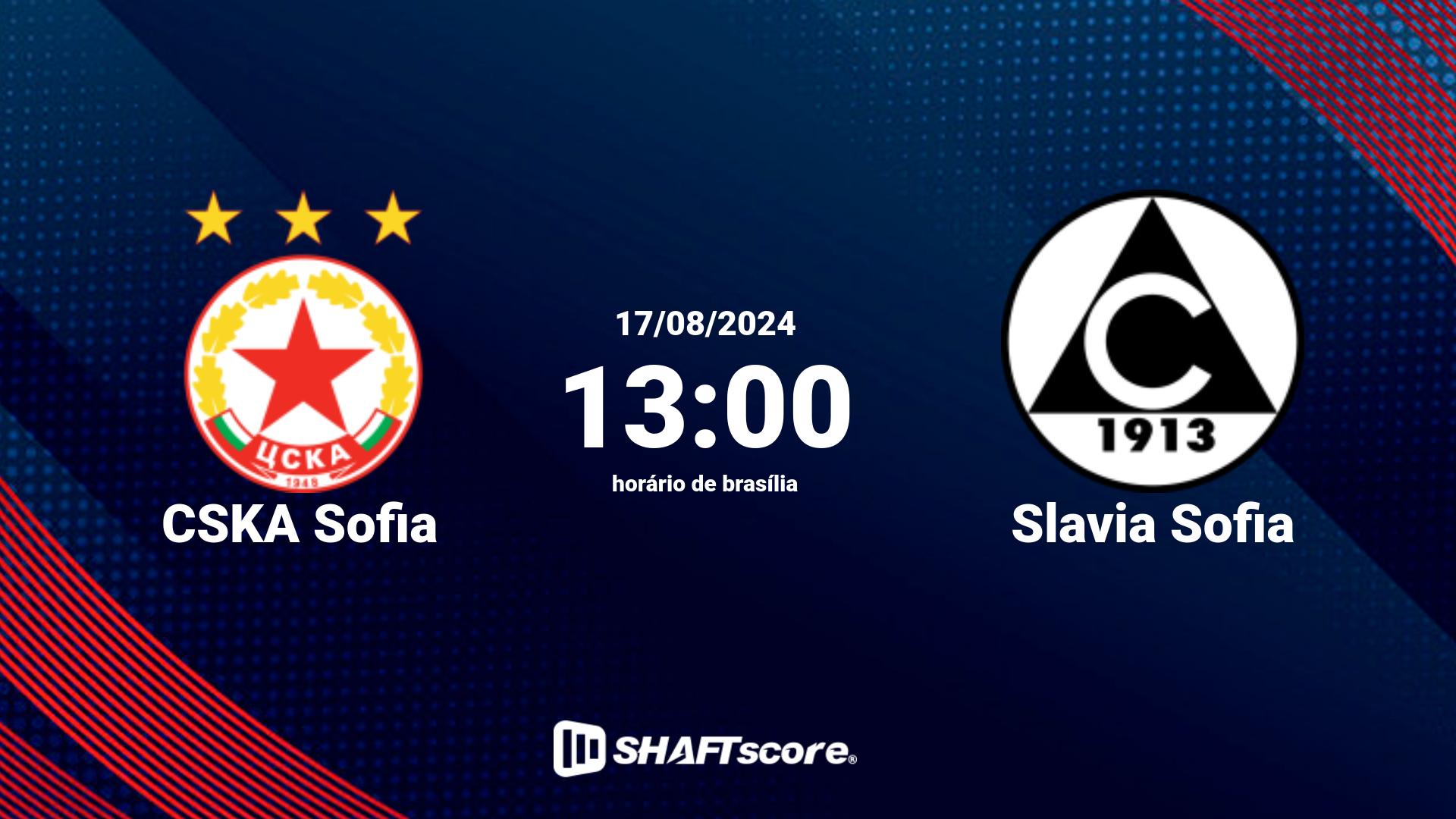 Estatísticas do jogo CSKA Sofia vs Slavia Sofia 17.08 13:00