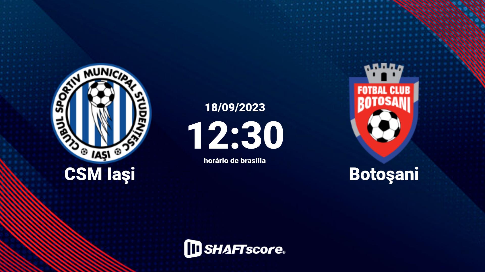 Estatísticas do jogo CSM Iaşi vs Botoşani 18.09 12:30