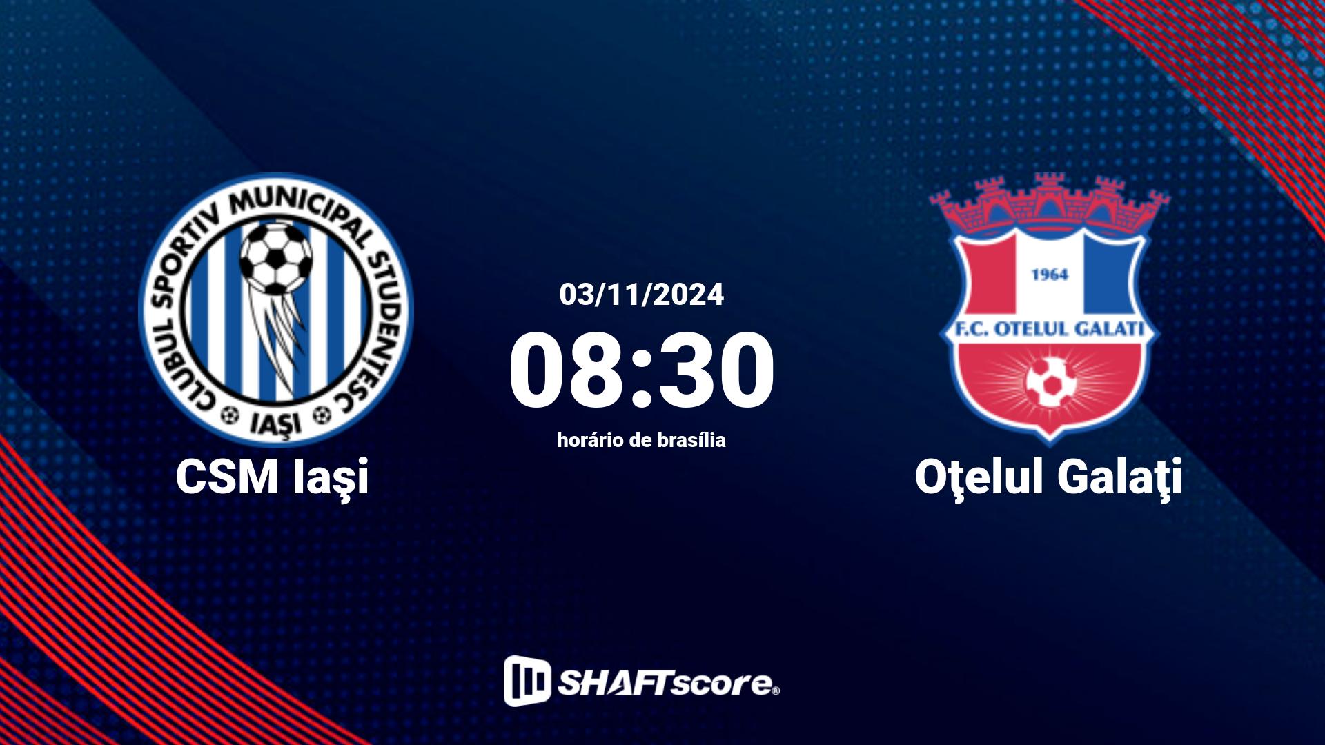 Estatísticas do jogo CSM Iaşi vs Oţelul Galaţi 03.11 08:30