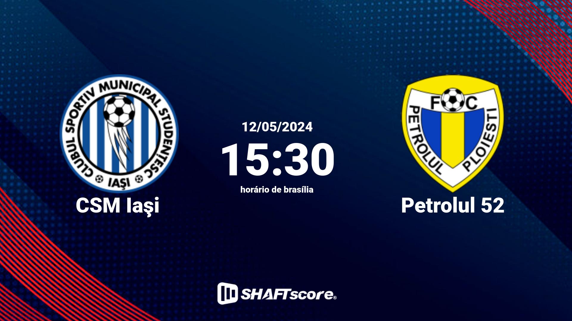 Estatísticas do jogo CSM Iaşi vs Petrolul 52 12.05 15:30