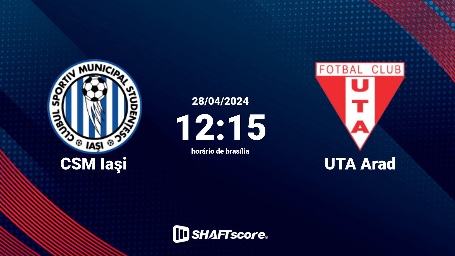 Estatísticas do jogo CSM Iaşi vs UTA Arad 28.04 12:15