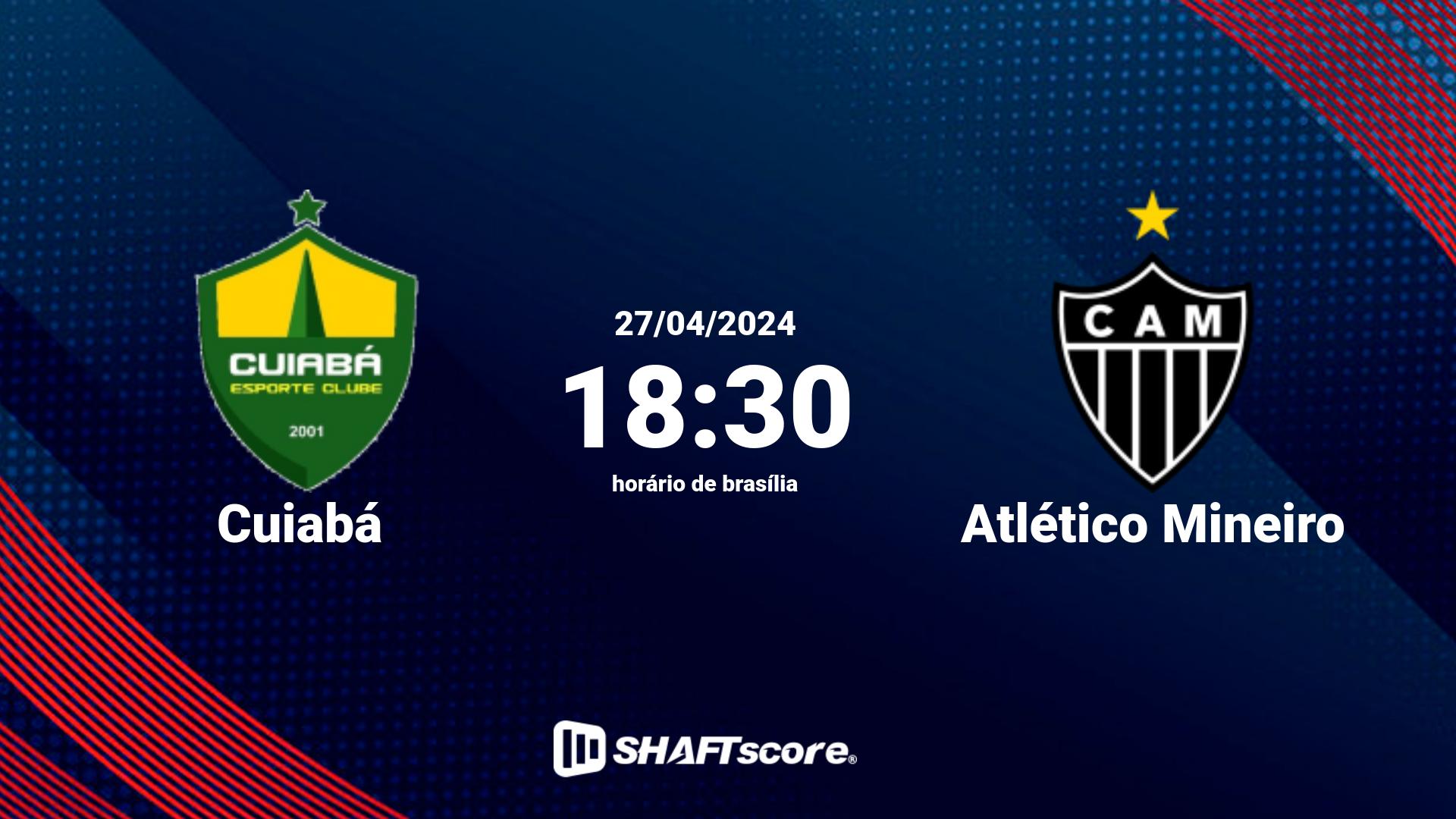 Estatísticas do jogo Cuiabá vs Atlético Mineiro 27.04 18:30